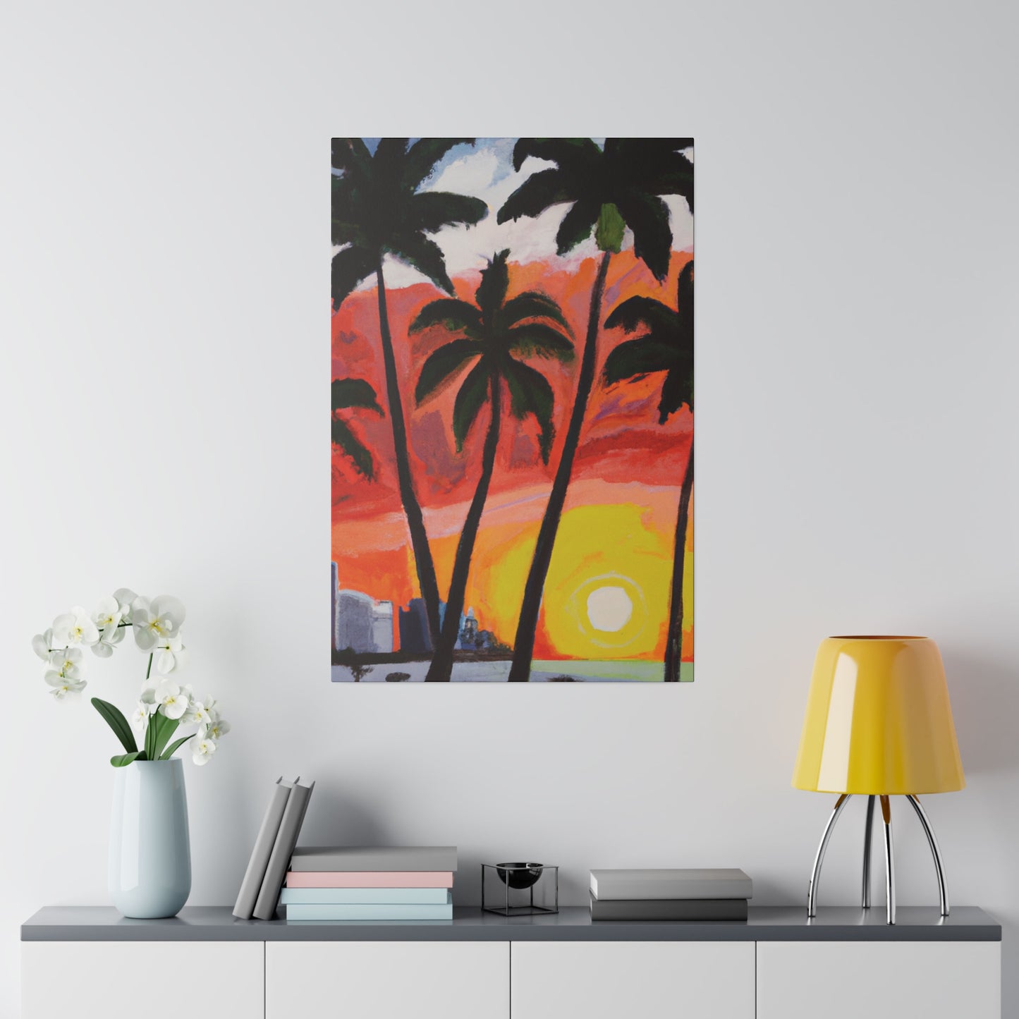 3556V - Miami Beach Sunset Painting Print | Miami | Beach | Sunset | Poster | Home Decor | Wall Art | Canvas