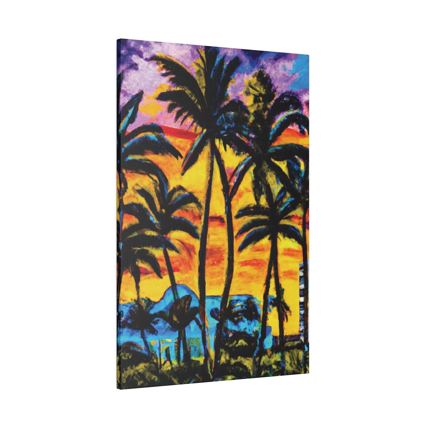 5378U - Miami Beach Sunset Painting Print | Miami | Beach | Sunset | Poster | Home Decor | Wall Art | Canvas