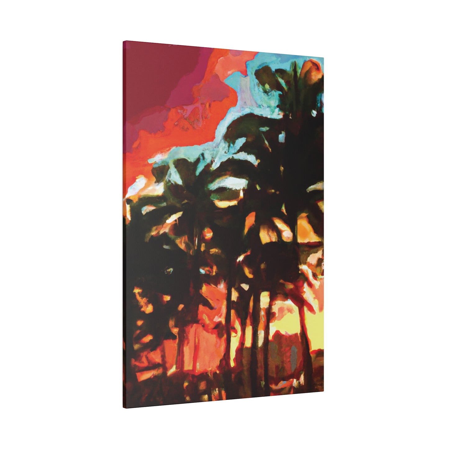 4052W - Miami Beach Sunset Painting Print | Miami | Beach | Sunset | Poster | Home Decor | Wall Art | Canvas