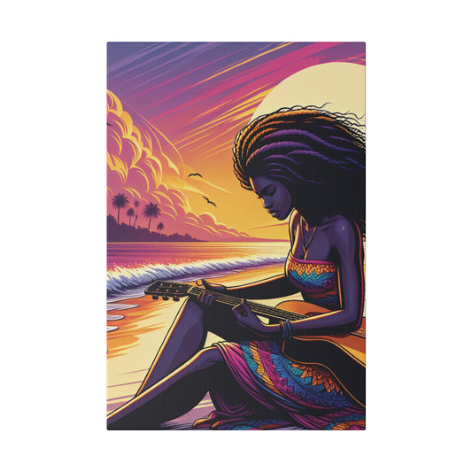 8254K - music art work, musician gift ideas, sunset background, sunset designs, ocean art work, beach art work, guitar art work, guitar player