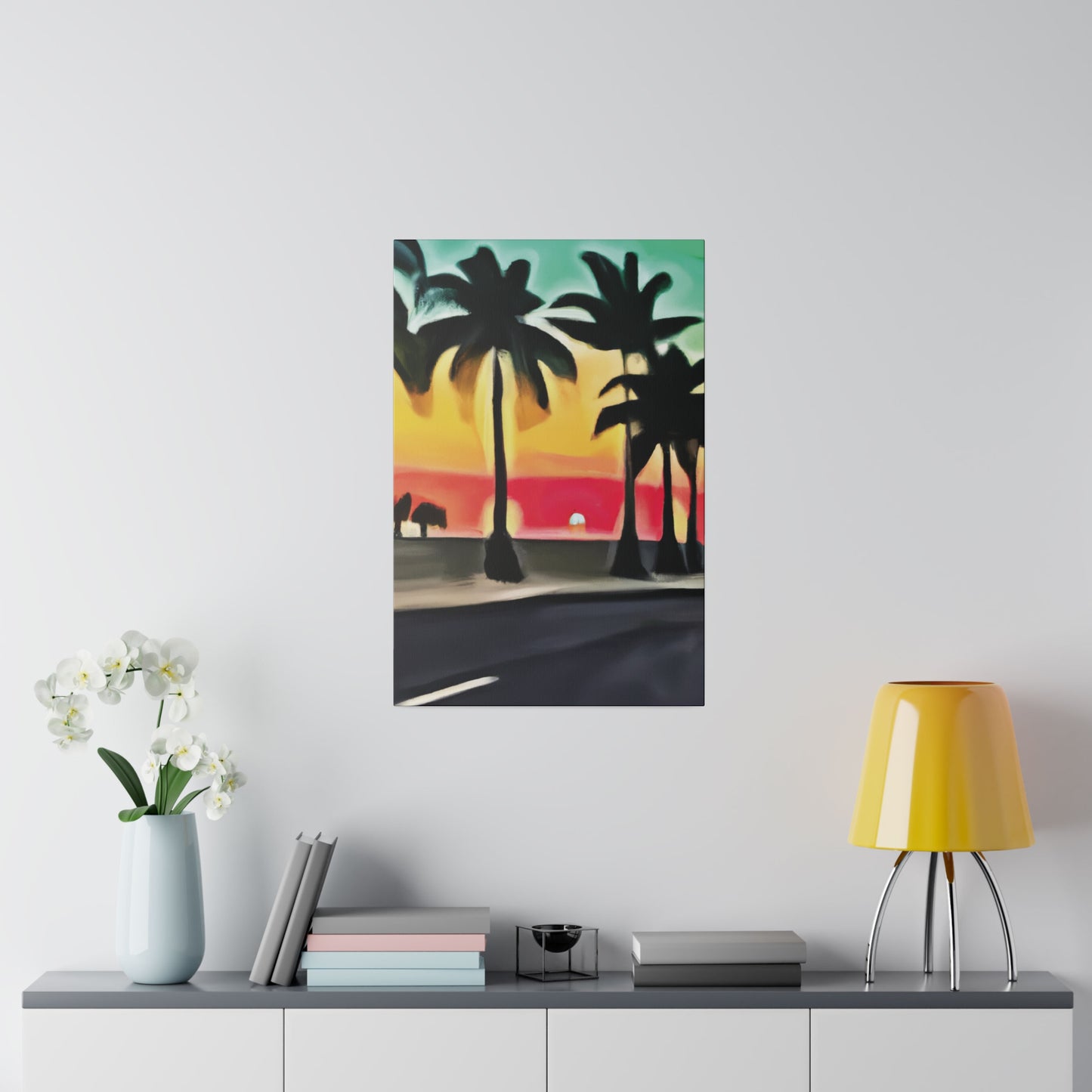 6057U - Miami Beach Sunset Painting Print | Miami | Beach | Sunset | Poster | Home Decor | Wall Art | Canvas