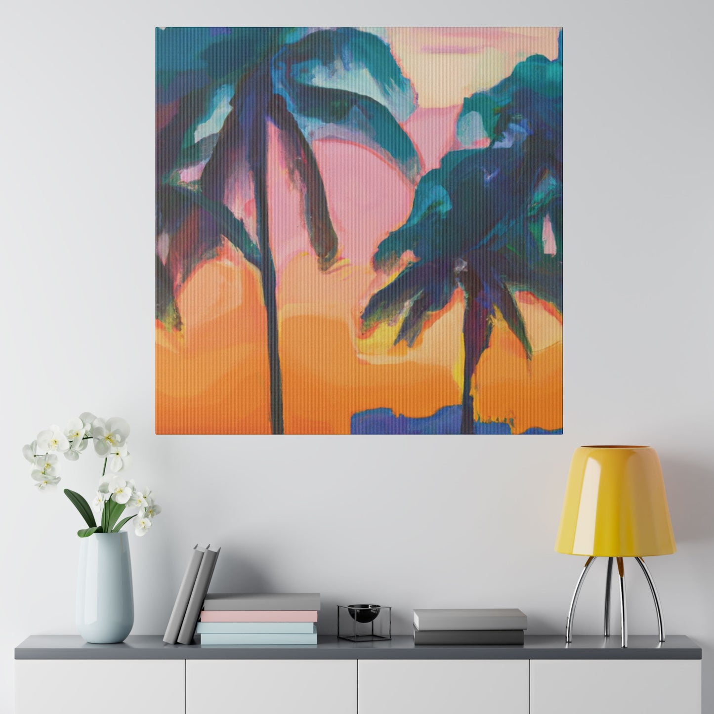 6494M - Miami Beach Sunset Painting Print | Miami | Beach | Sunset | Poster | Home Decor | Wall Art | Canvas