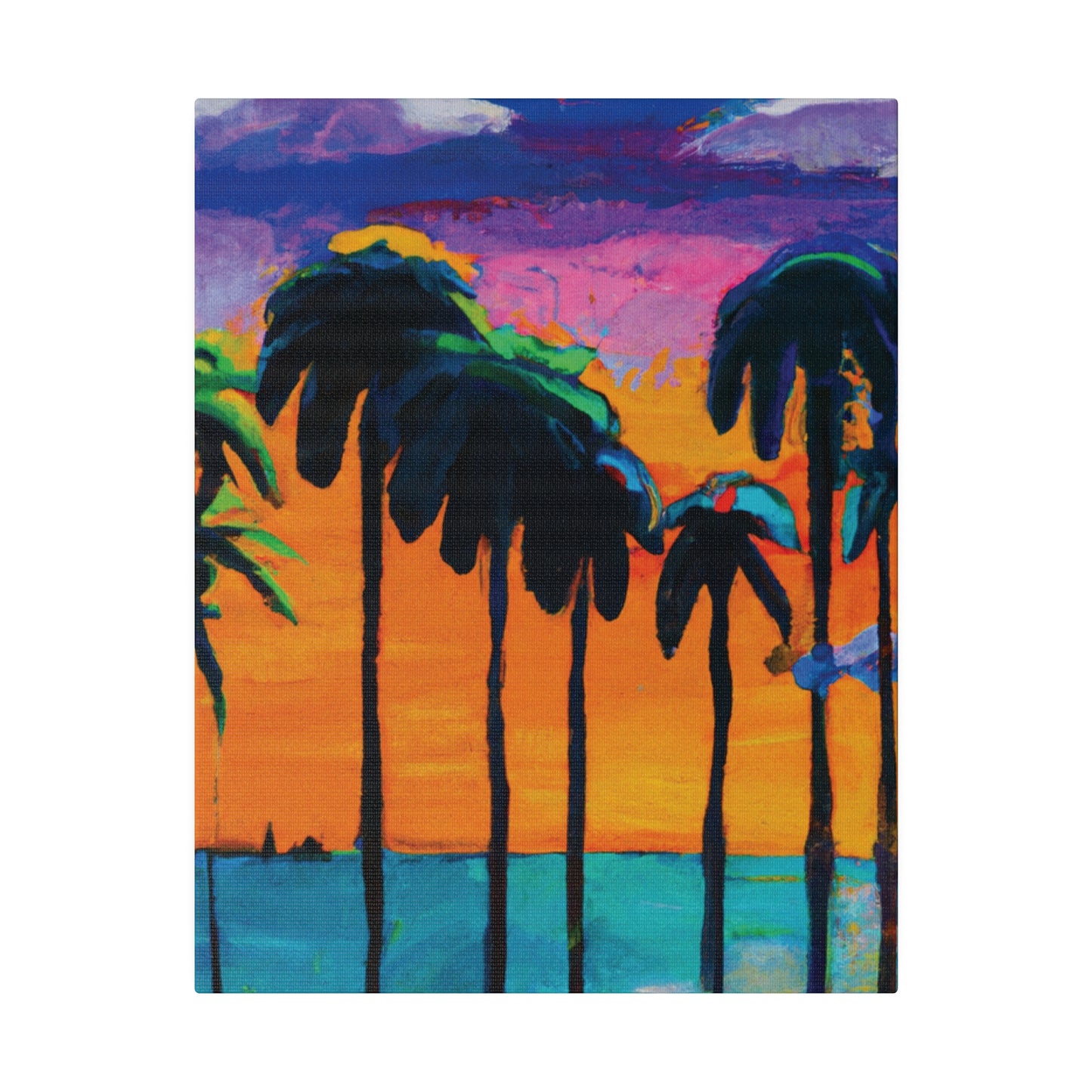 9331M - Miami Beach Sunset Painting Print | Miami | Beach | Sunset | Poster | Home Decor | Wall Art | Canvas