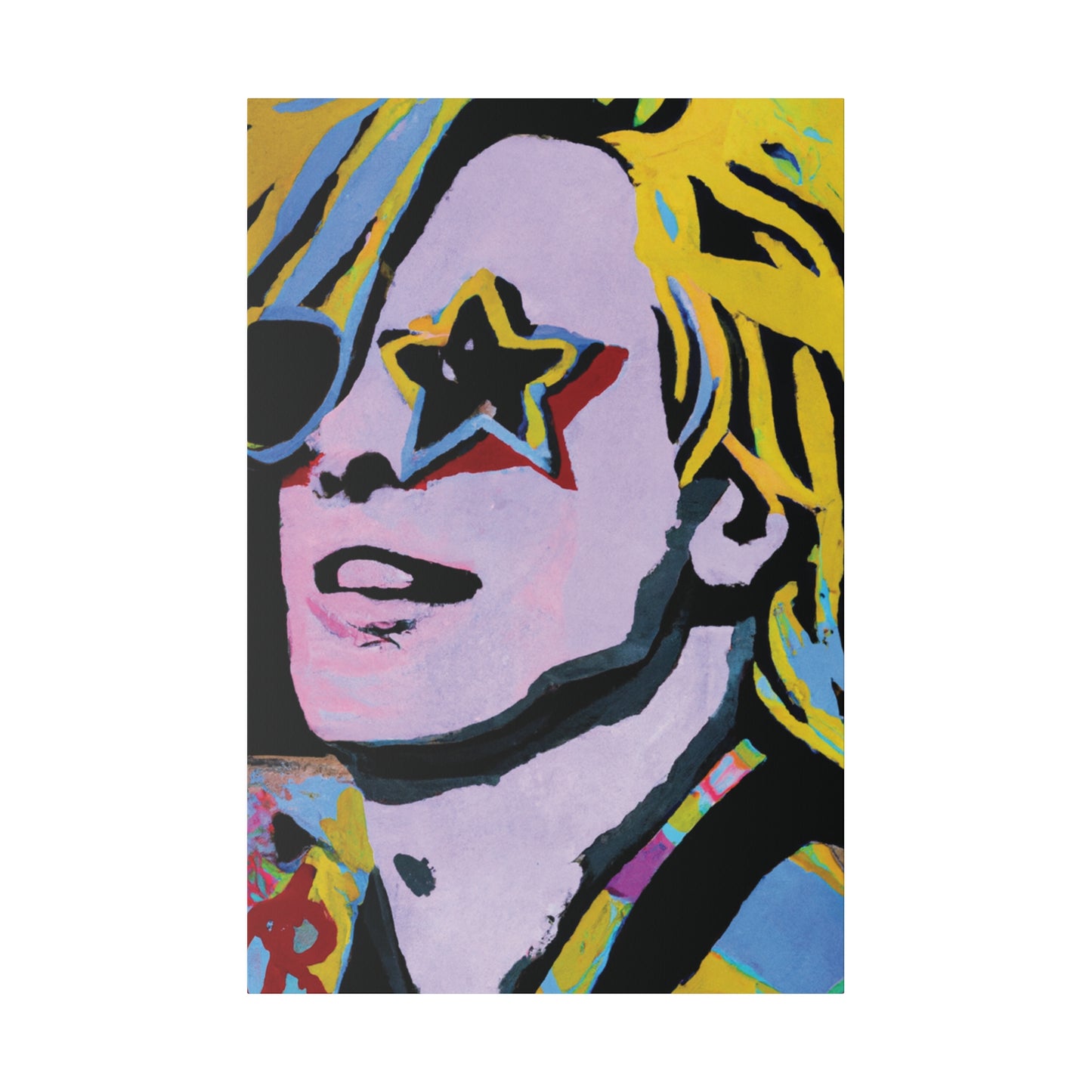 5027F - Rockstar Painting Print | Face | Abstract | Poster | Home Decor | Wall Art | Music Art | Canvas