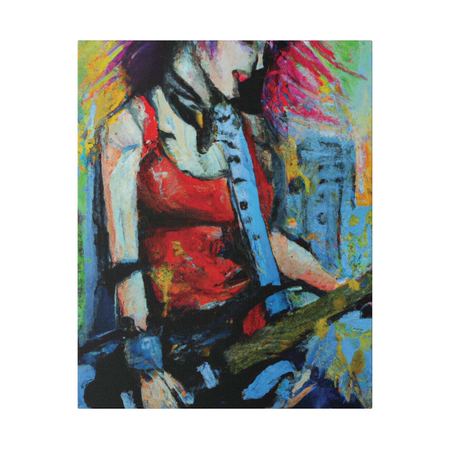 8424V - Rockstar Oil Painting Style Print | Poster | Home Decor | Wall Art | Music Art | Canvas