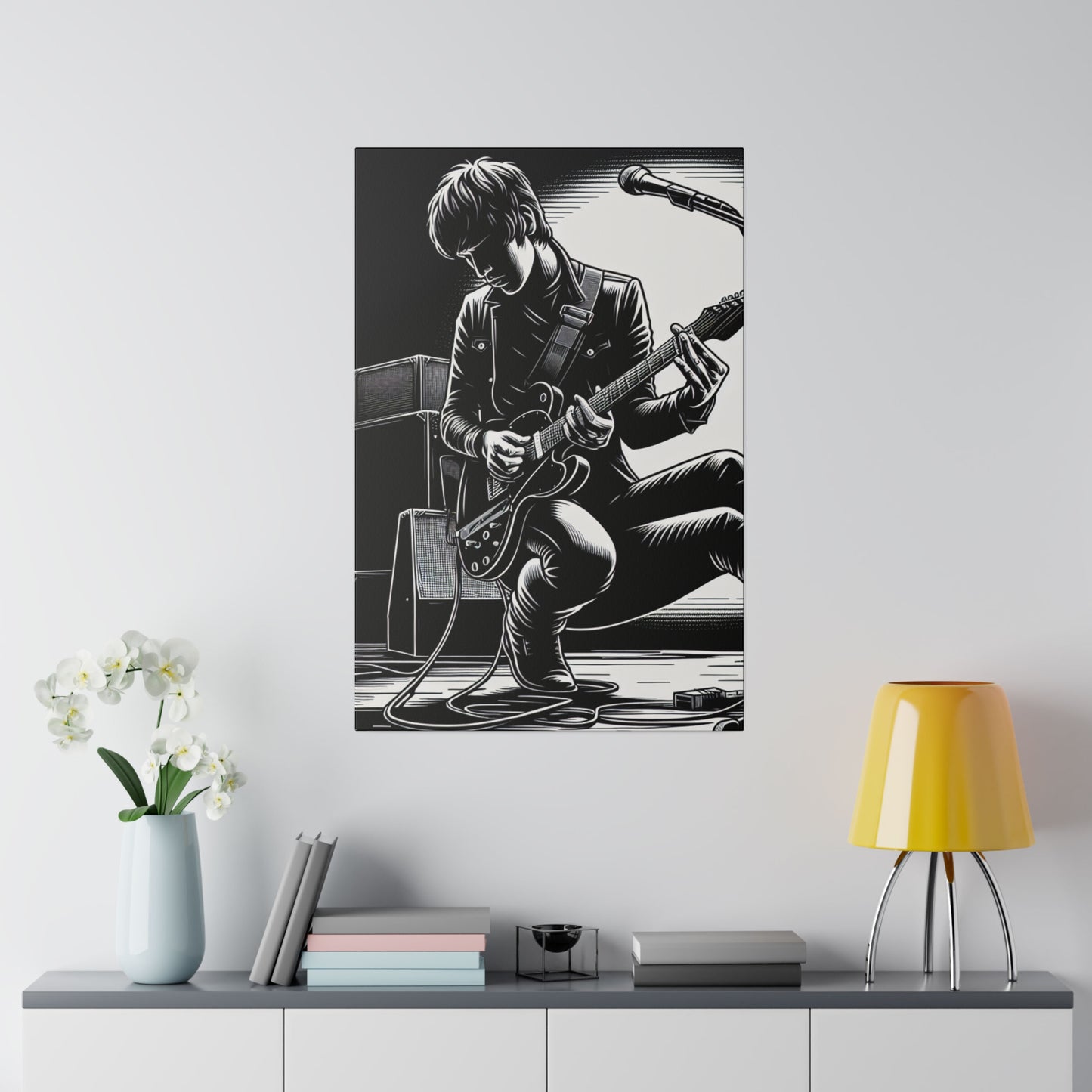 2456K - music art work, rockstar gifts, musician gift ideas, guitar art work, guitar artwork, guitar wall art canvas, playing guitar, decor