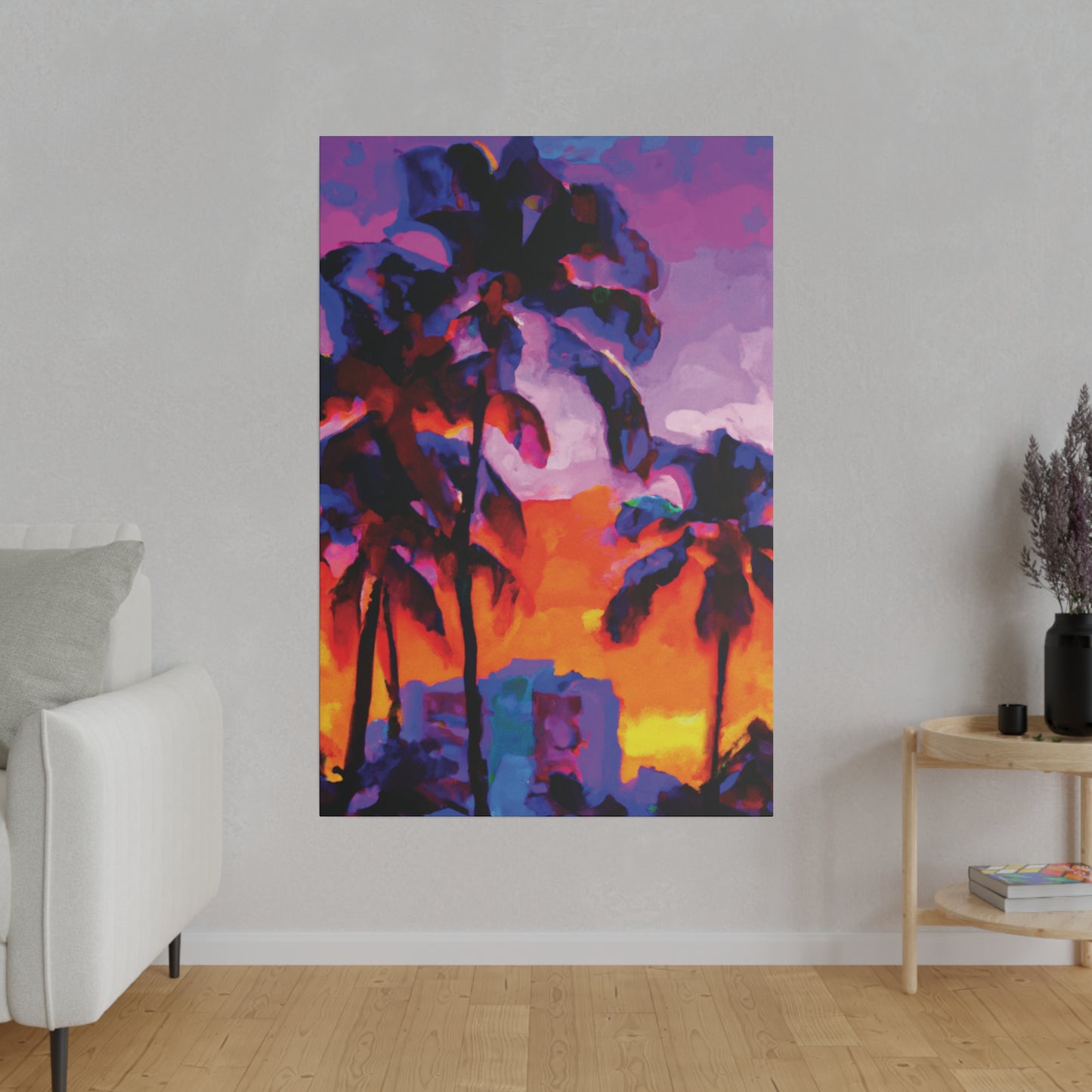 313J - Miami Beach Sunset Painting Print | Miami | Beach | Sunset | Poster | Home Decor | Wall Art | Canvas