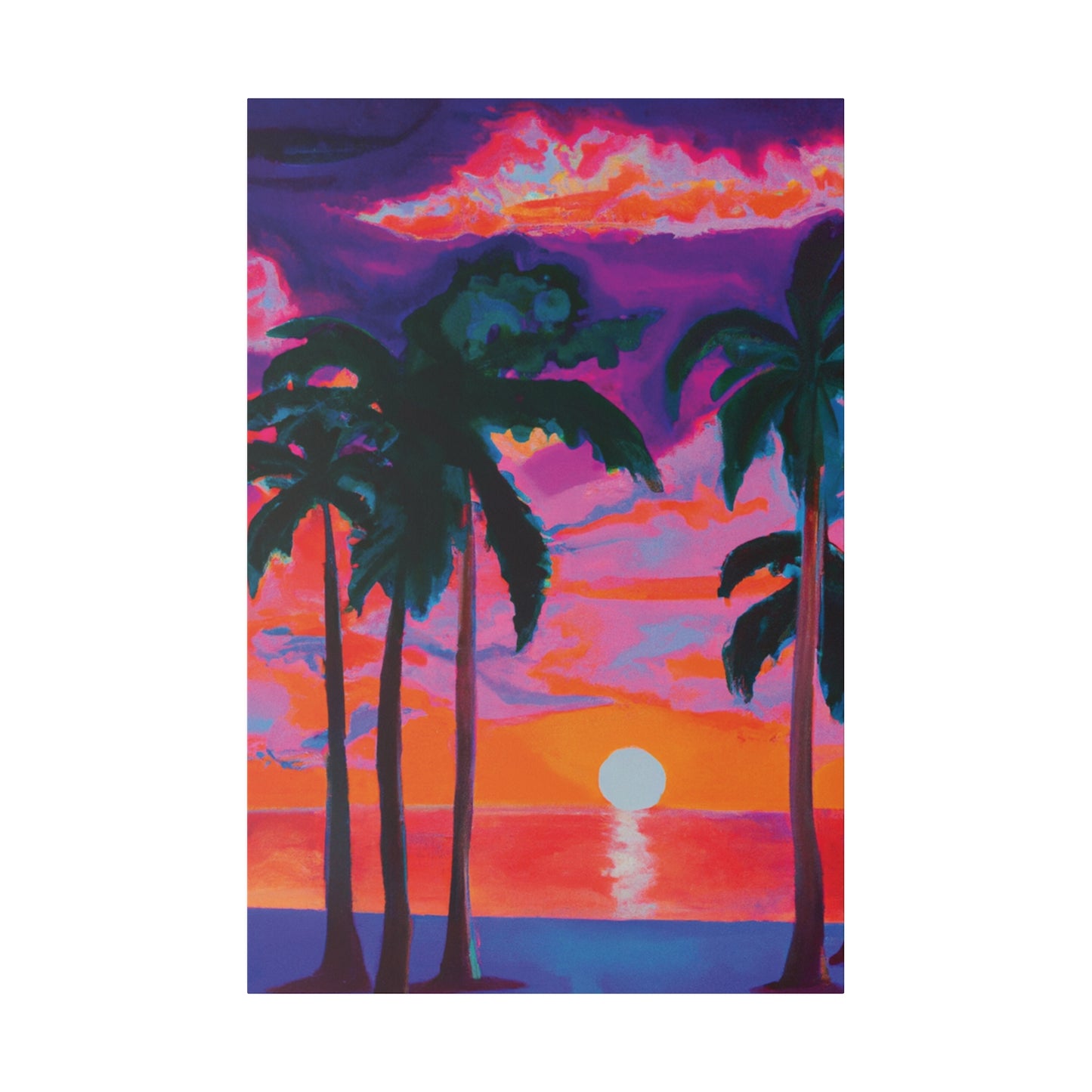 2189Z - Miami Beach Sunset Painting Print | Miami | Beach | Sunset | Poster | Home Decor | Wall Art | Canvas