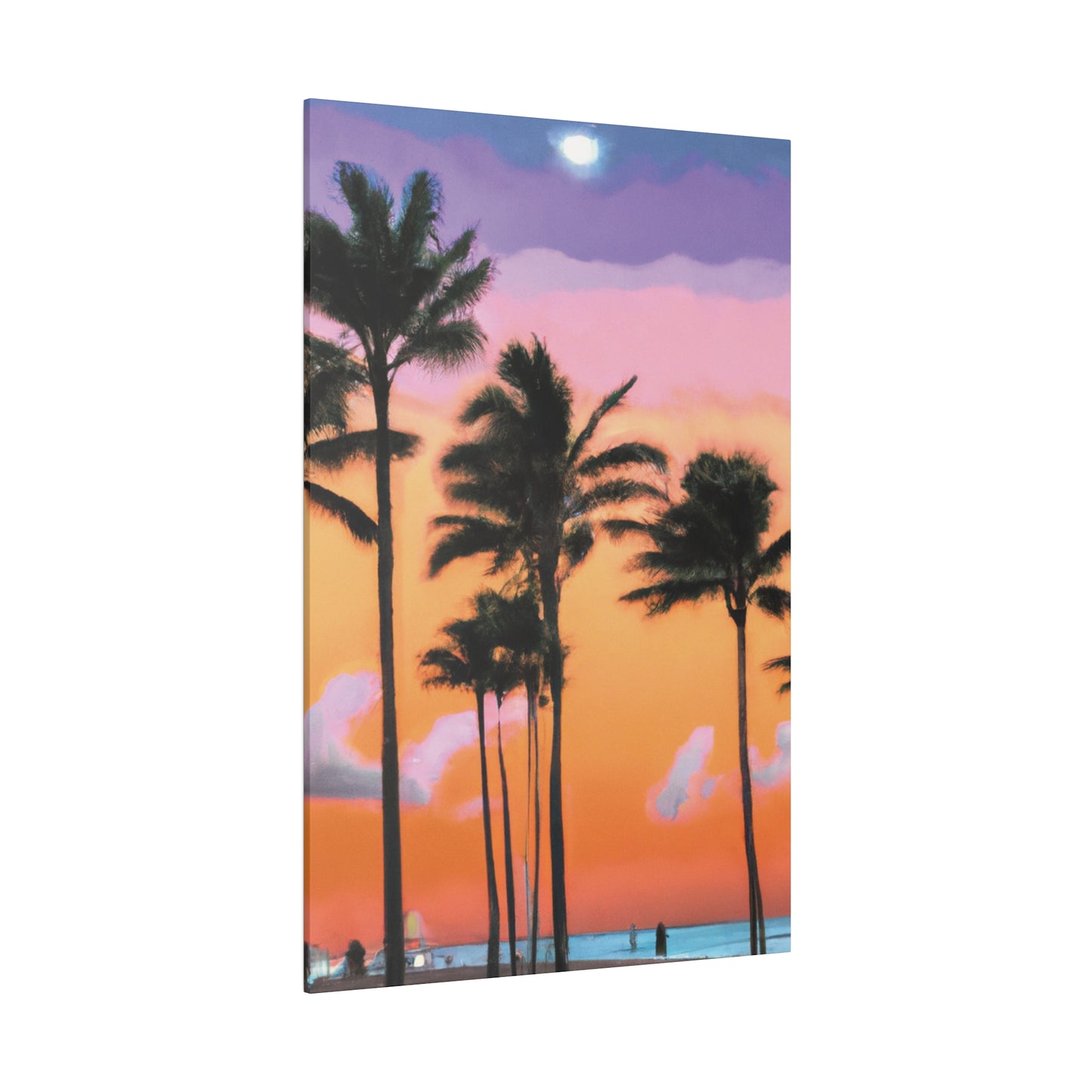 4126T - Miami Beach Sunset Painting Print | Miami | Beach | Sunset | Poster | Home Decor | Wall Art | Canvas