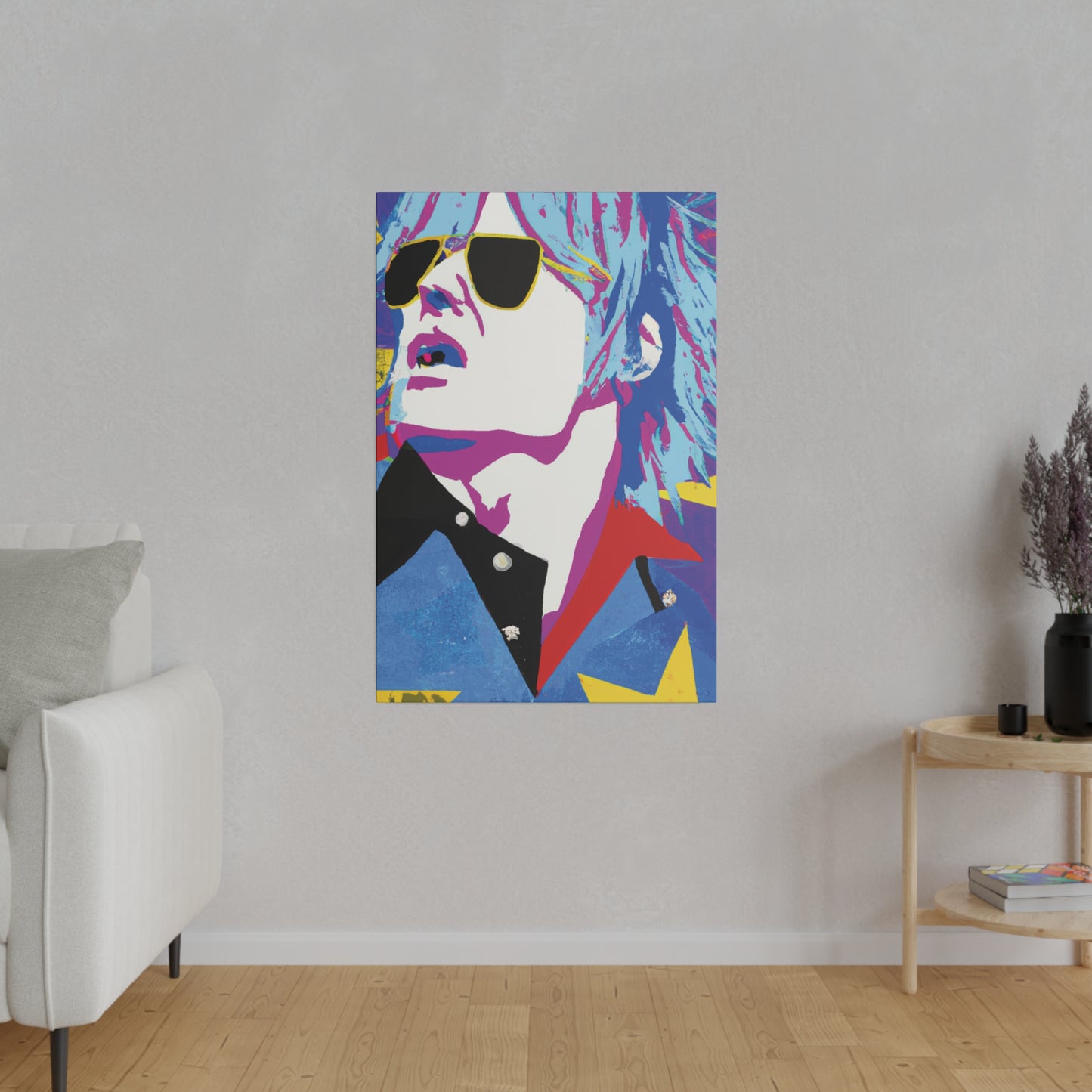 2808M - Rockstar Painting Print | Face | Abstract | Poster | Home Decor | Wall Art | Music Art | Canvas