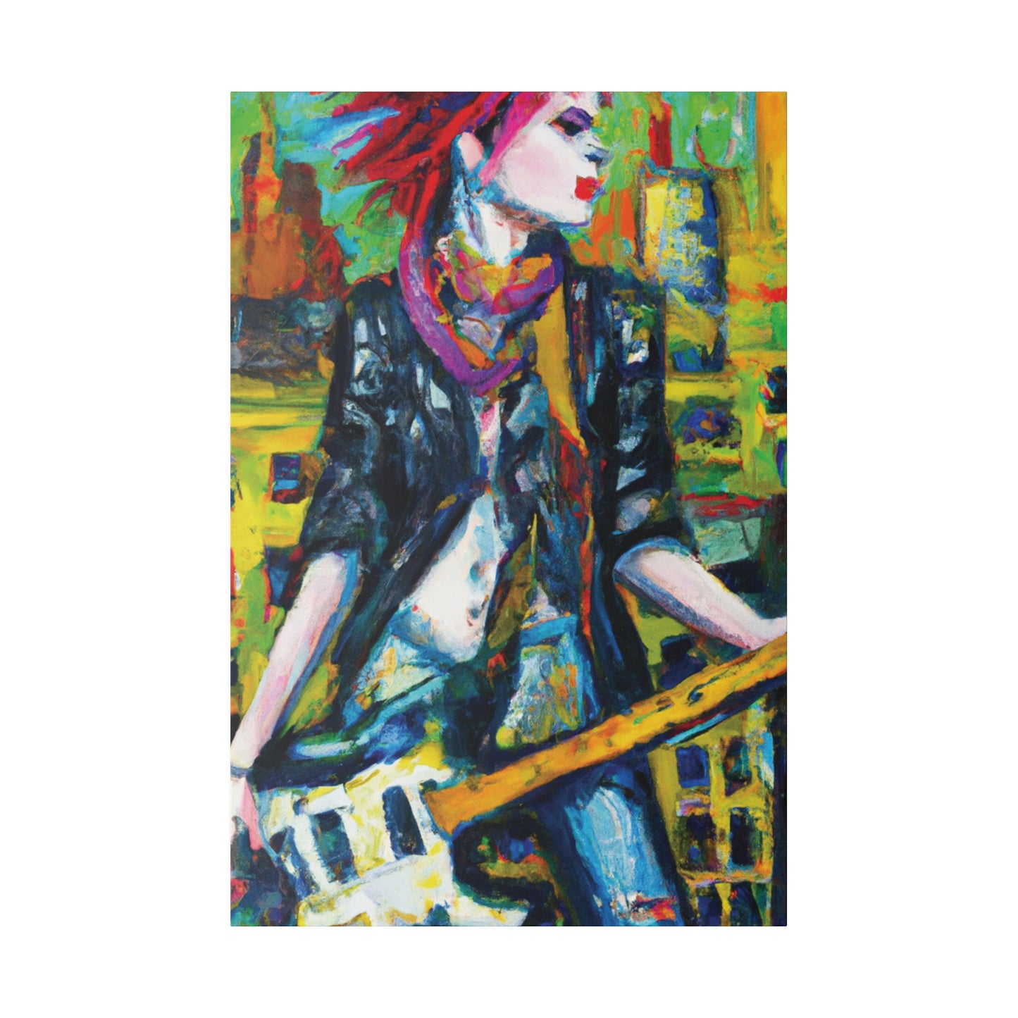 3589A - Rockstar Oil Painting Style Print | Poster | Home Decor | Wall Art | Music Art | Canvas