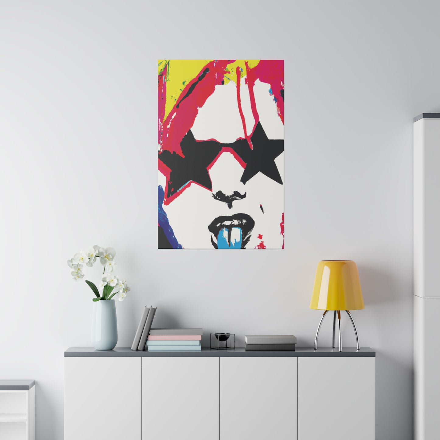 5681G - Rockstar Painting Print | Face | Abstract | Poster | Home Decor | Wall Art | Music Art | Canvas