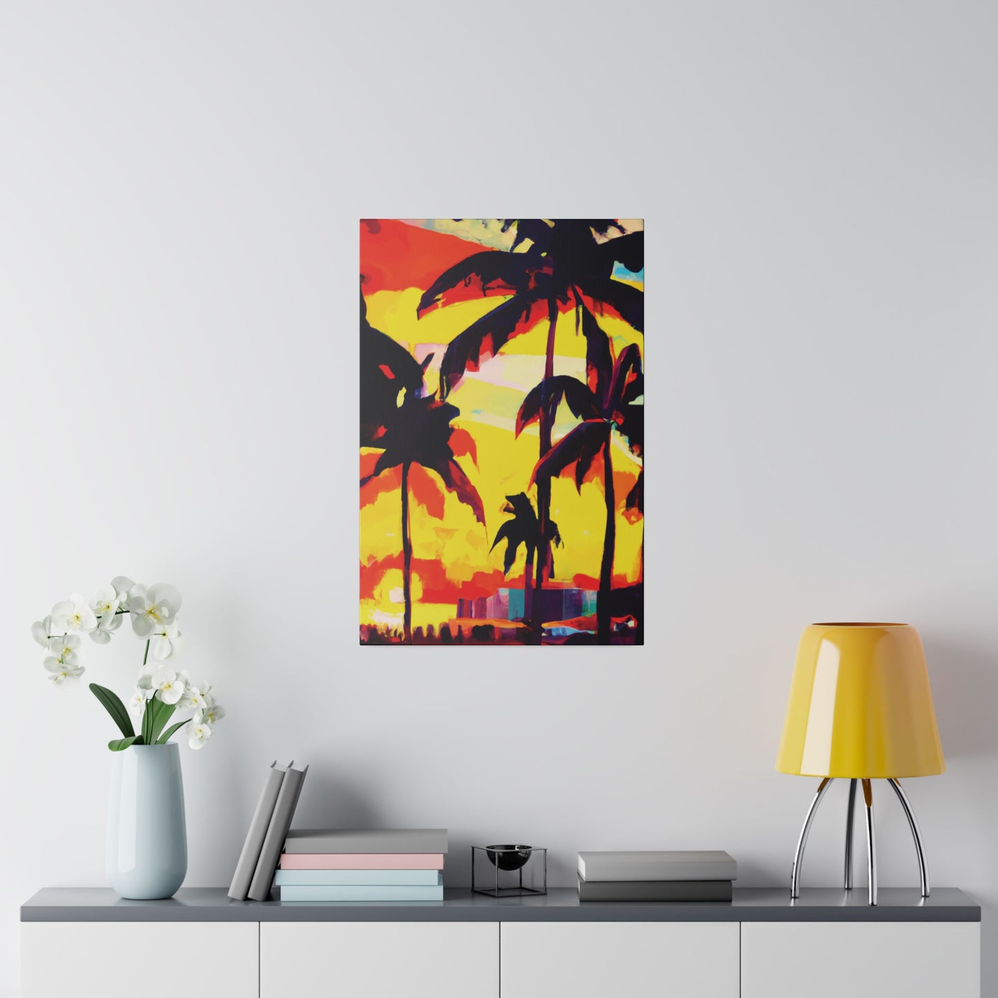 7643G - Miami Beach Sunset Painting Print | Miami | Beach | Sunset | Poster | Home Decor | Wall Art | Canvas