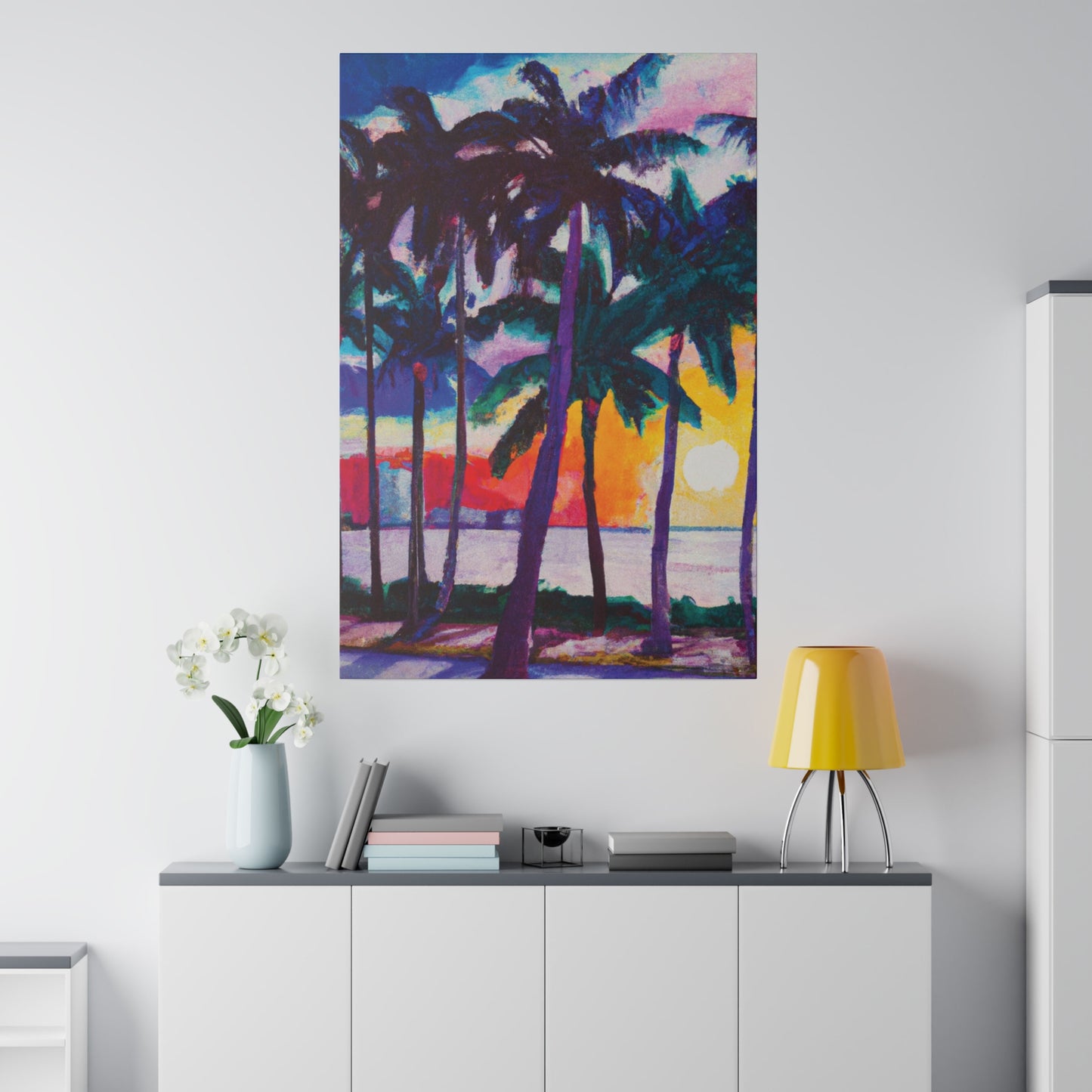 3259X - Miami Beach Sunset Painting Print | Miami | Beach | Sunset | Poster | Home Decor | Wall Art | Canvas