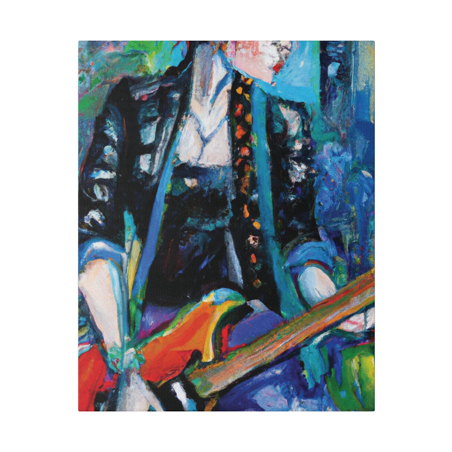 7376R - Rockstar Oil Painting Style Print | Poster | Home Decor | Wall Art | Music Art | Canvas