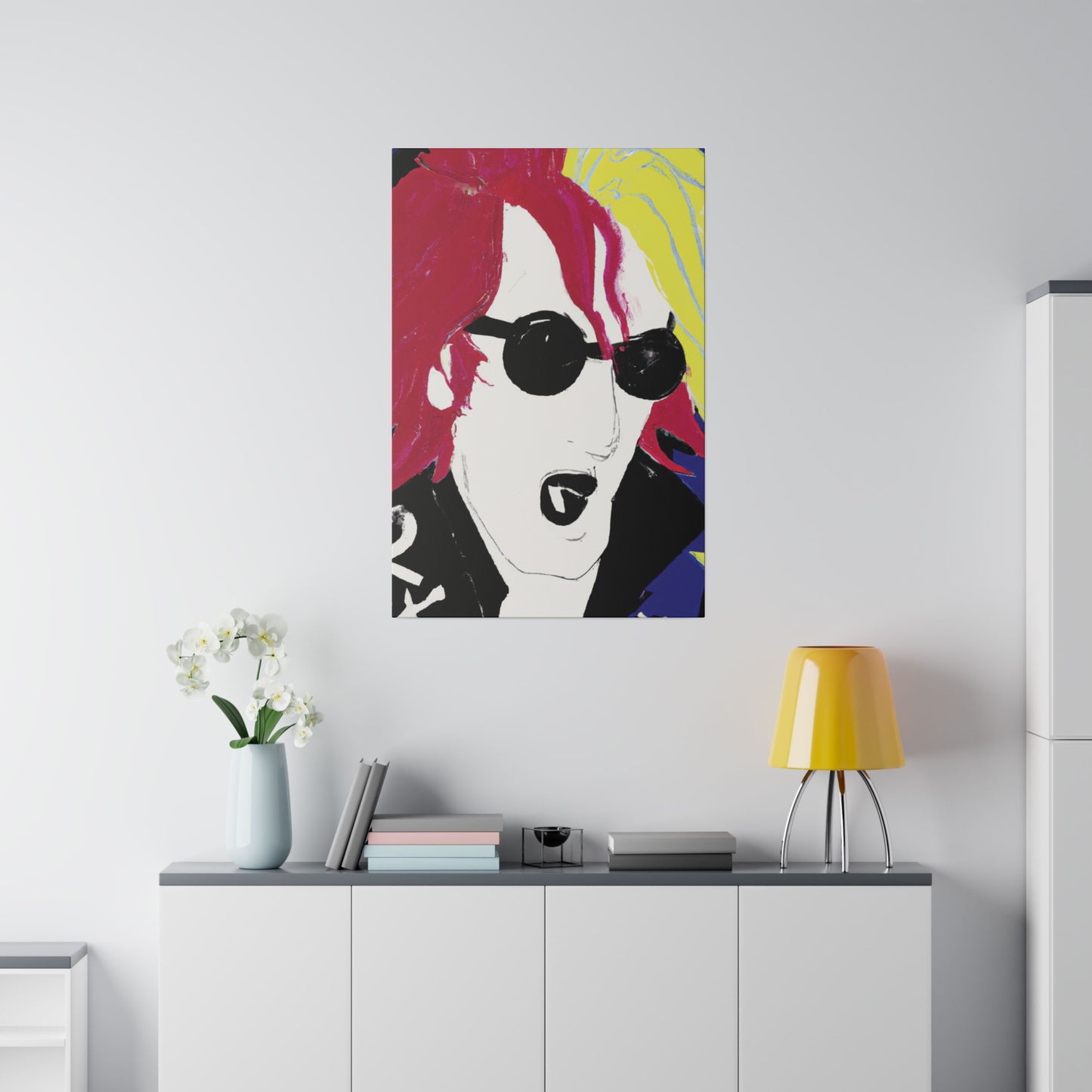 6485Q - Rockstar Painting Print | Face | Abstract | Poster | Home Decor | Wall Art | Music Art | Canvas