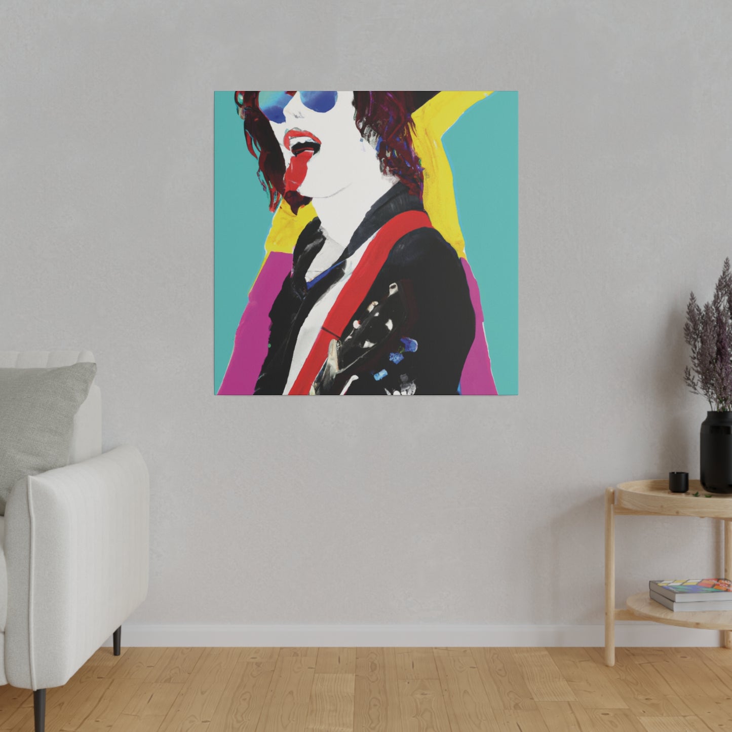 8865A - Rockstar Painting Print | Face | Abstract | Poster | Home Decor | Wall Art | Music Art | Canvas