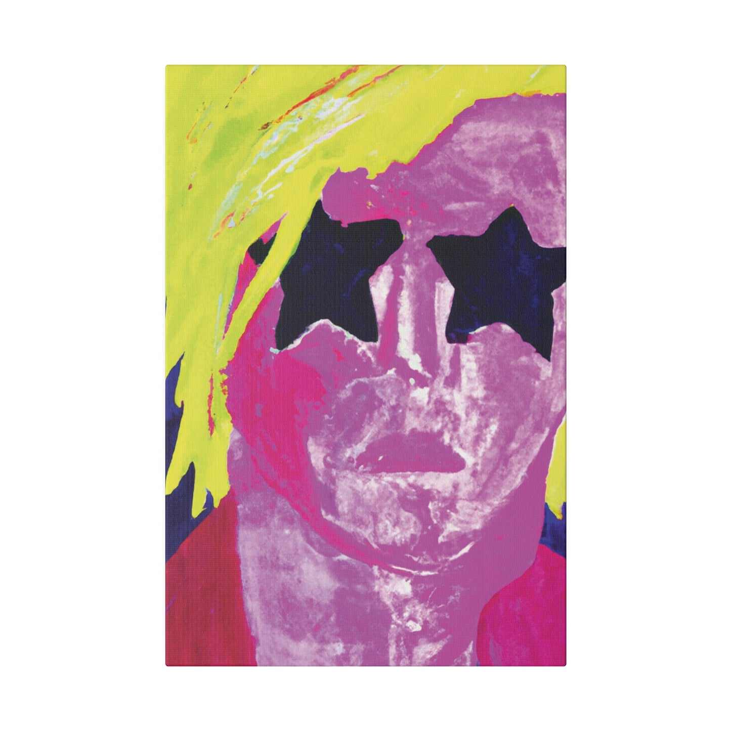 7563W - Rockstar Painting Print | Face | Abstract | Poster | Home Decor | Wall Art | Music Art | Canvas