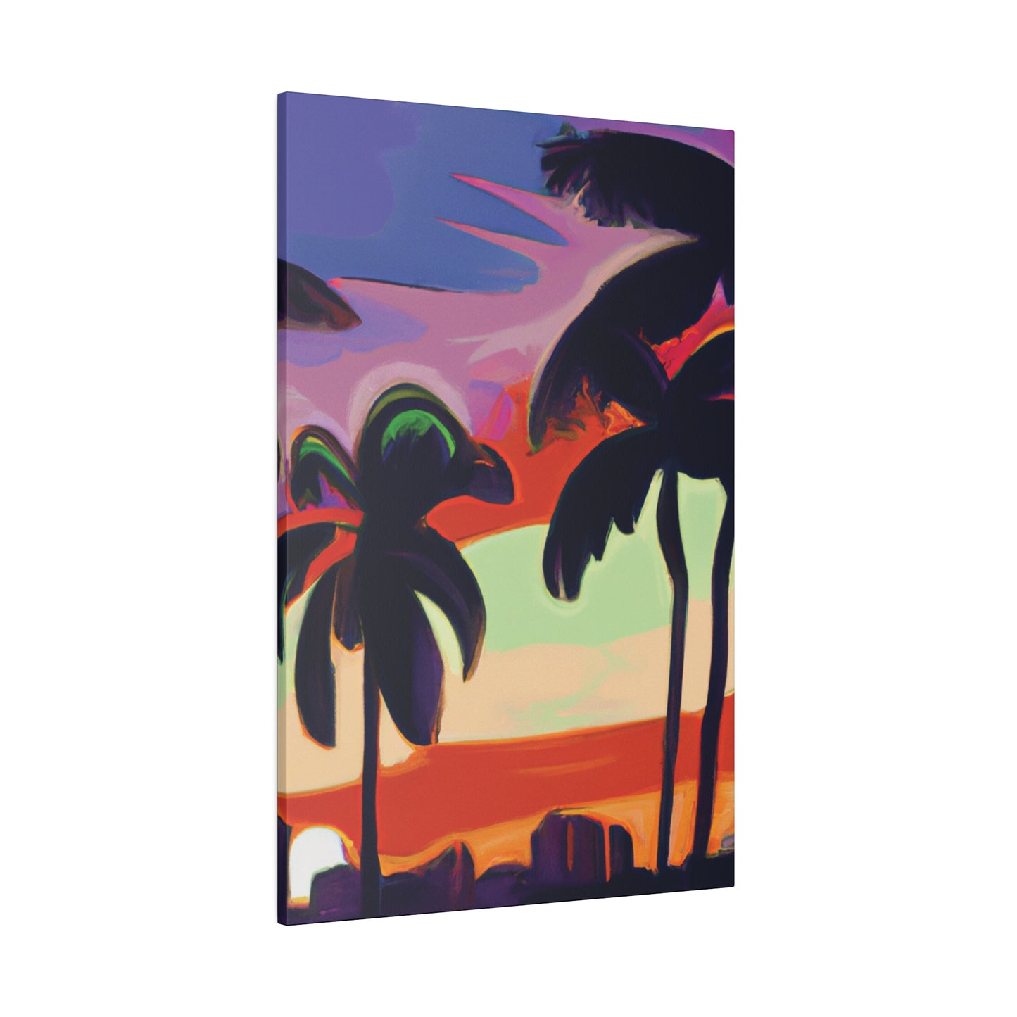 4438V - Miami Beach Sunset Painting Print | Miami | Beach | Sunset | Poster | Home Decor | Wall Art | Canvas