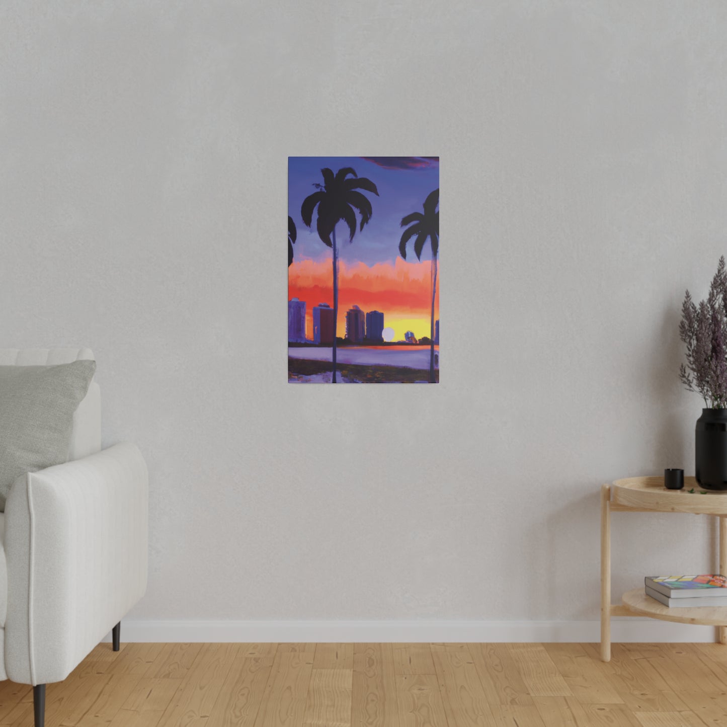 6829T - Miami Beach Sunset Painting Print | Miami | Beach | Sunset | Poster | Home Decor | Wall Art | Canvas