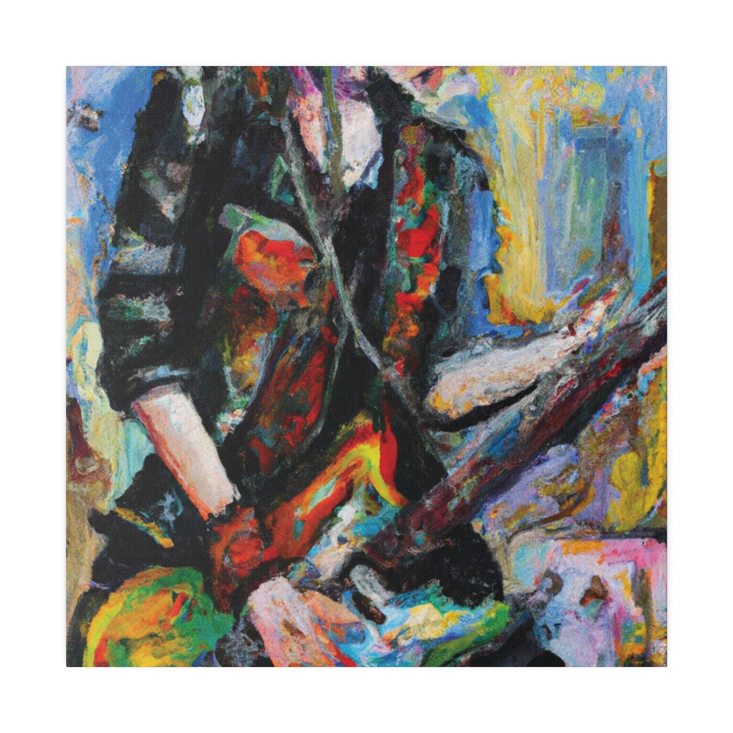 4658Z - Rockstar Oil Painting Style Print | Poster | Home Decor | Wall Art | Music Art | Canvas