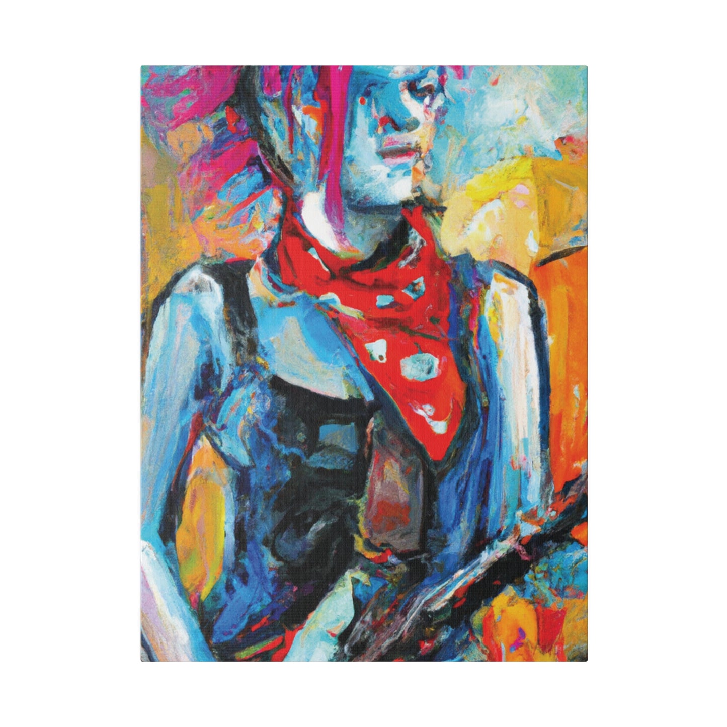 7372P - Rockstar Oil Painting Style Print | Poster | Home Decor | Wall Art | Music Art | Canvas