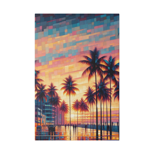 8263Z - miami beach art, sunset background, ocean art work, beach art work, sunset designs, miami beach painting, miami beach print