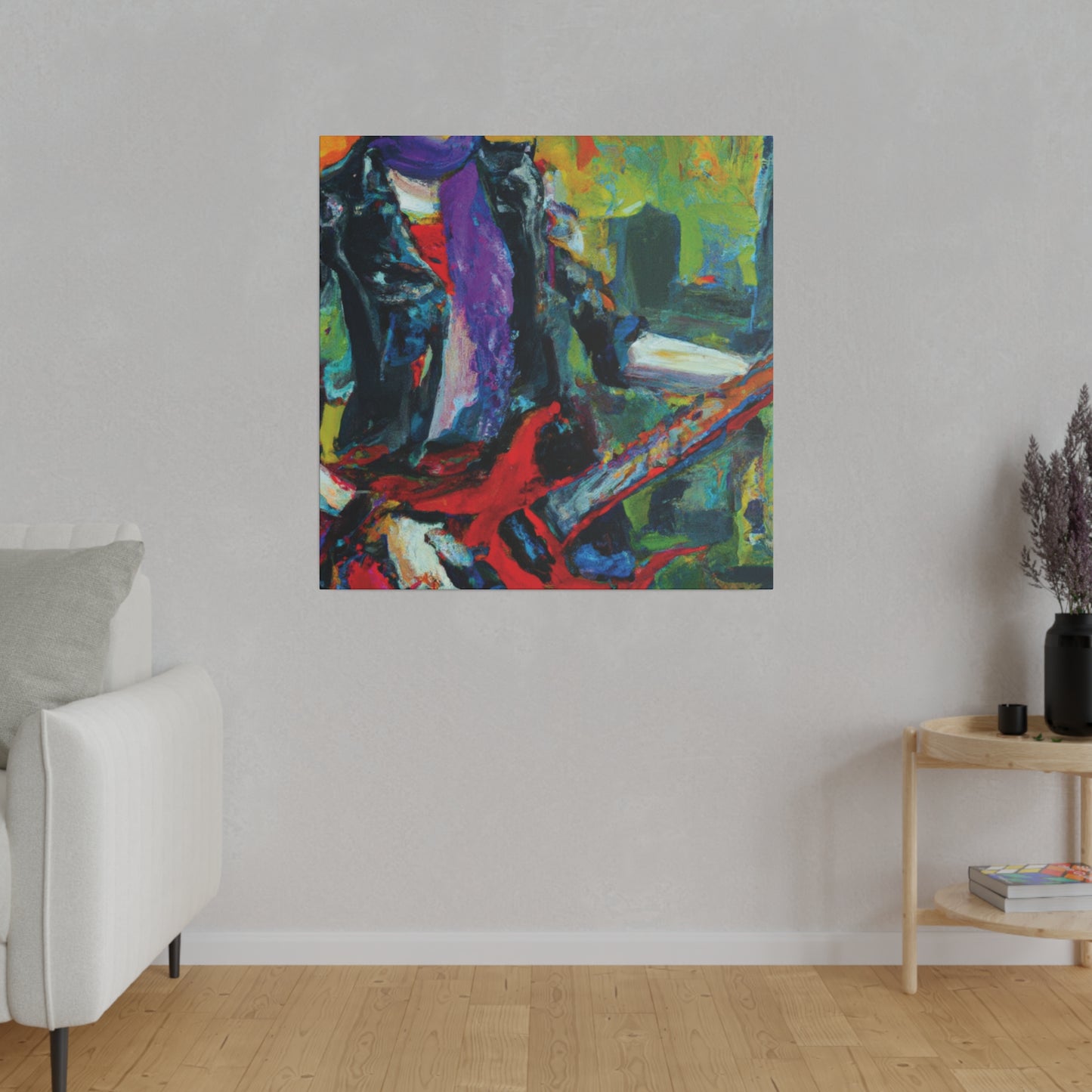 9823K - Rockstar Oil Painting Style Print | Poster | Home Decor | Wall Art | Music Art | Canvas