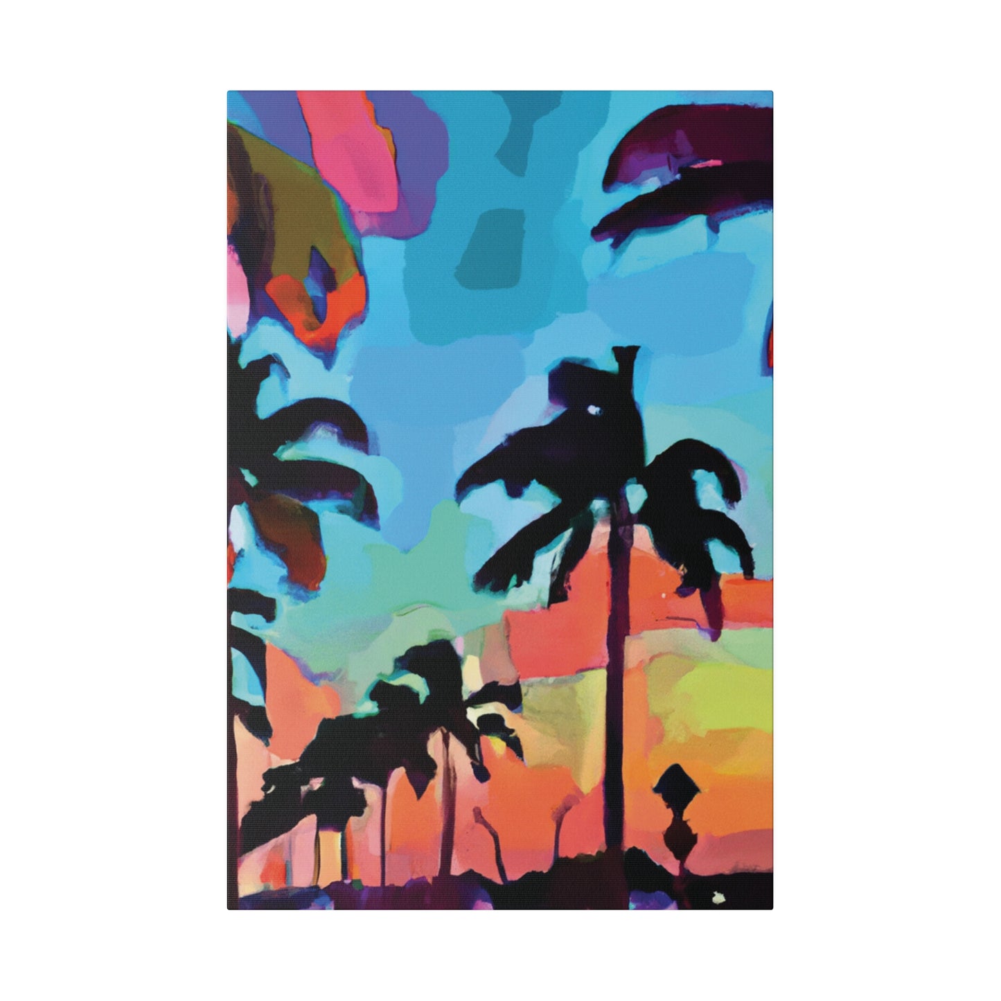 7439V - Miami Beach Sunset Painting Print | Miami | Beach | Sunset | Poster | Home Decor | Wall Art | Canvas