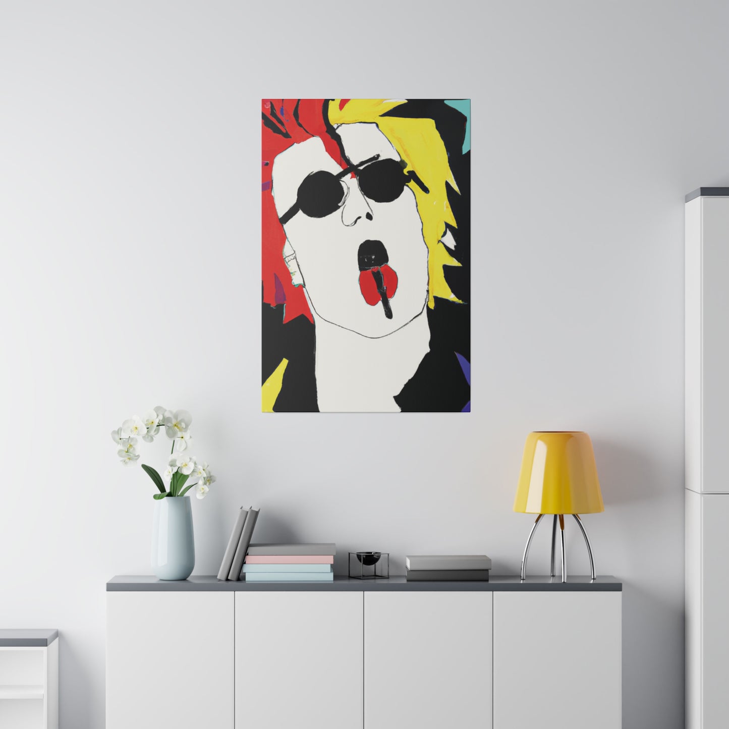 8372R - Rockstar Painting Print | Face | Abstract | Poster | Home Decor | Wall Art | Music Art | Canvas