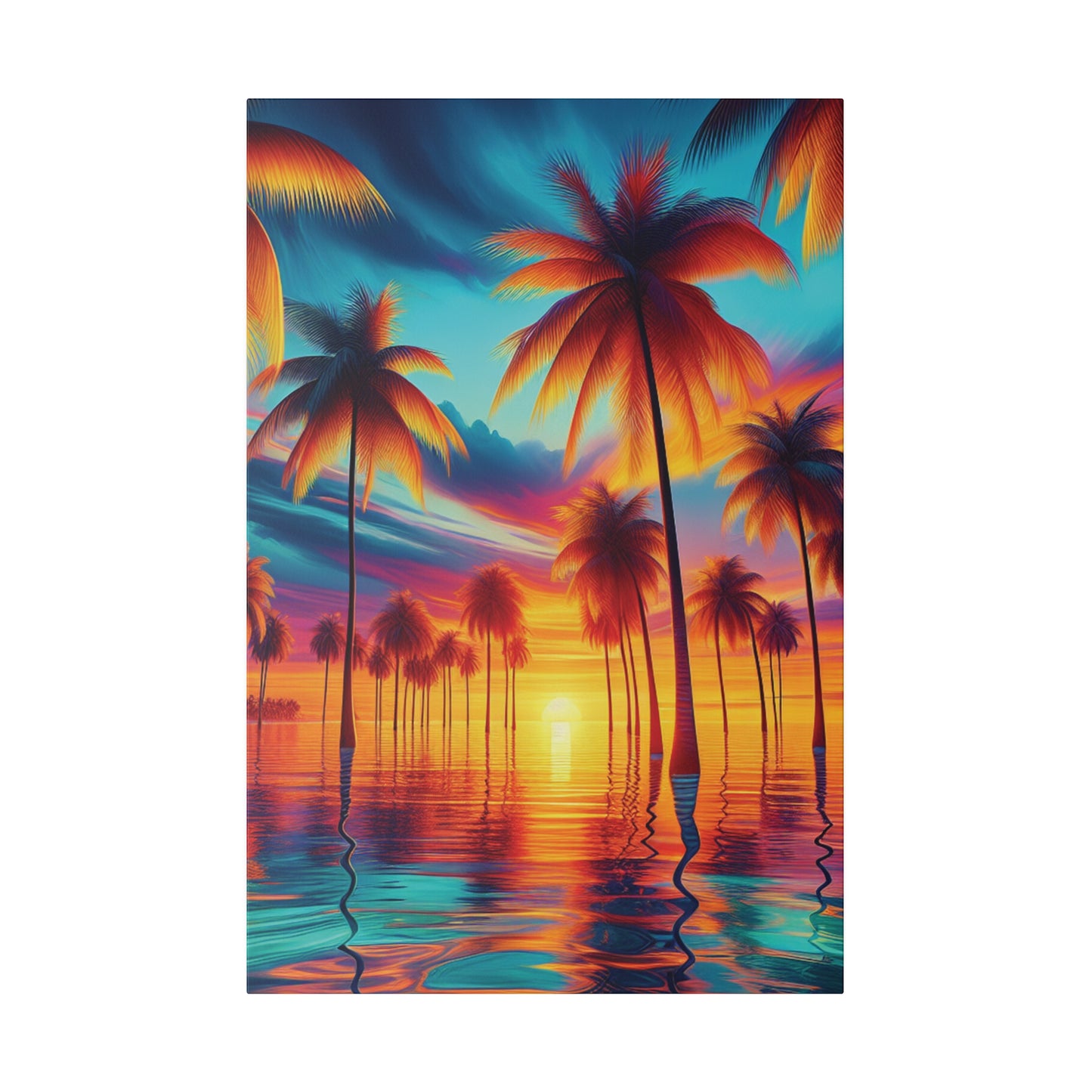 8235F - Miami Beach Sunset Painting Print | Miami | Beach | Sunset | Poster | Home Decor | Wall Art | Canvas