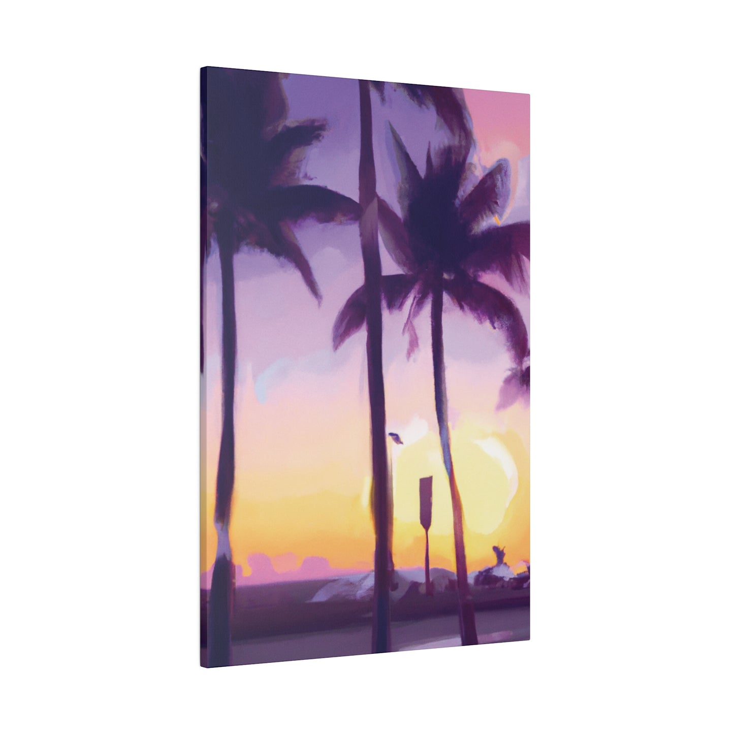 6137G - Miami Beach Sunset Painting Print | Miami | Beach | Sunset | Poster | Home Decor | Wall Art | Canvas