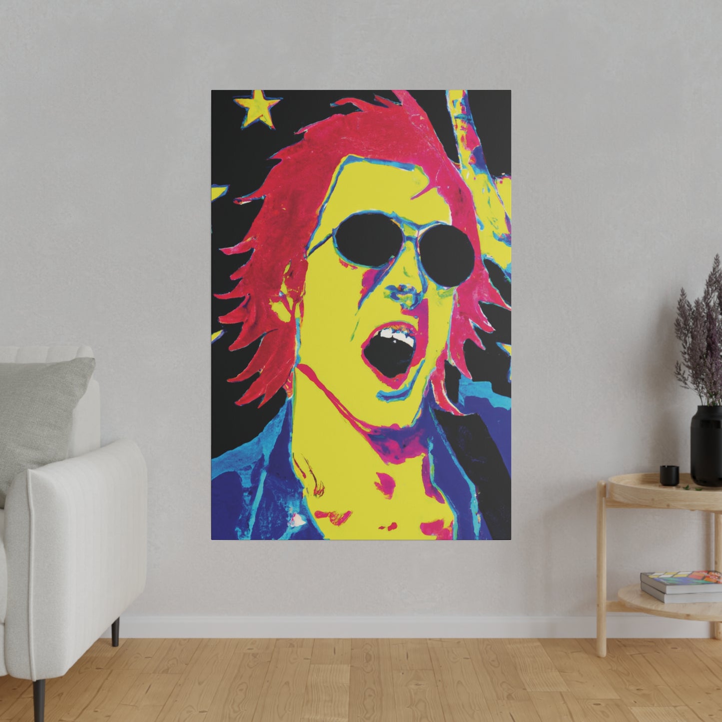 3158P - Rockstar Painting Print | Face | Abstract | Poster | Home Decor | Wall Art | Music Art | Canvas