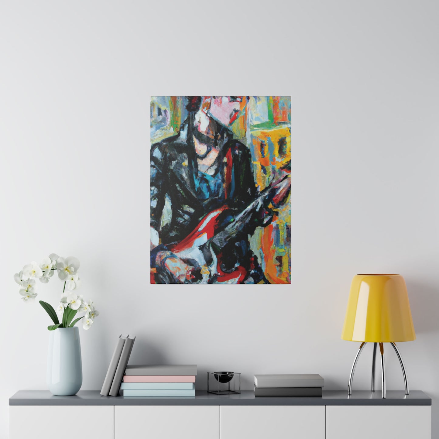 9646Q - Rockstar Oil Painting Style Print | Poster | Home Decor | Wall Art | Music Art | Canvas