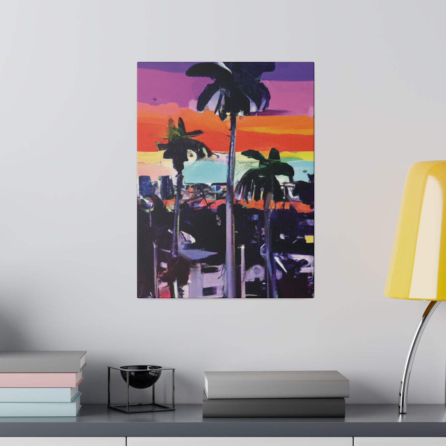 8668T - Miami Beach Sunset Painting Print | Miami | Beach | Sunset | Poster | Home Decor | Wall Art | Canvas