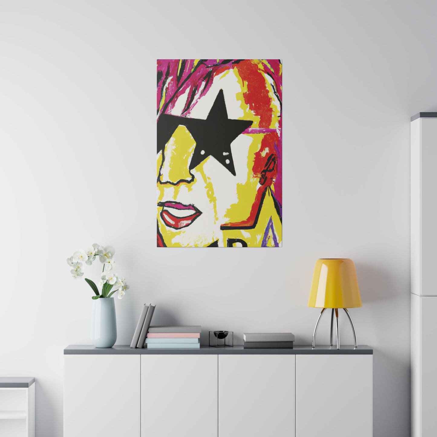 5698R - Rockstar Painting Print | Face | Abstract | Poster | Home Decor | Wall Art | Music Art | Canvas