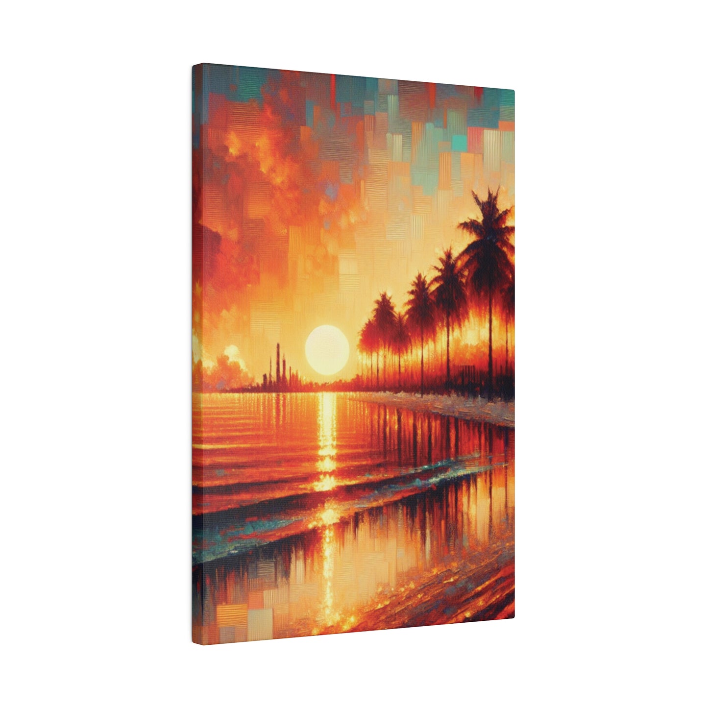 4172M - miami beach art, sunset background, ocean art work, beach art work, sunset designs, miami beach painting, miami beach print