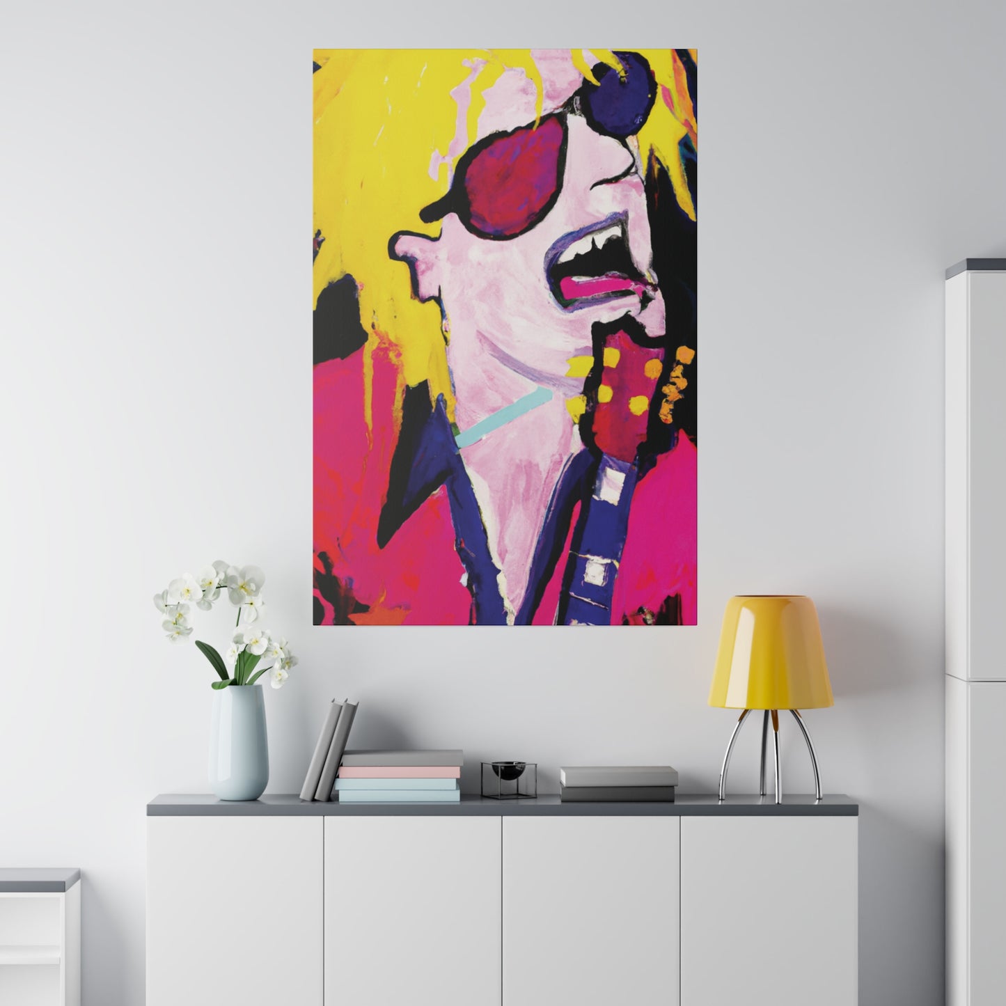 5843S - Rockstar Painting Print | Face | Abstract | Poster | Home Decor | Wall Art | Music Art | Canvas