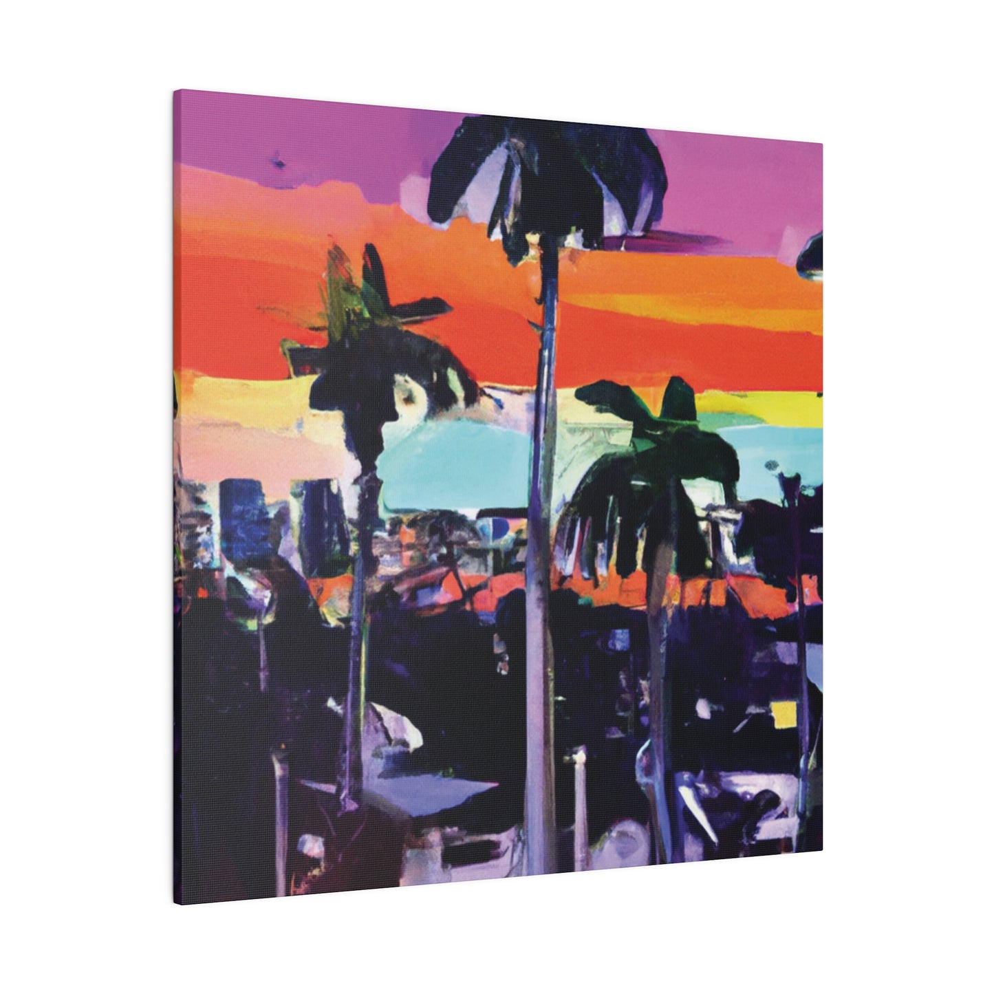 8668T - Miami Beach Sunset Painting Print | Miami | Beach | Sunset | Poster | Home Decor | Wall Art | Canvas