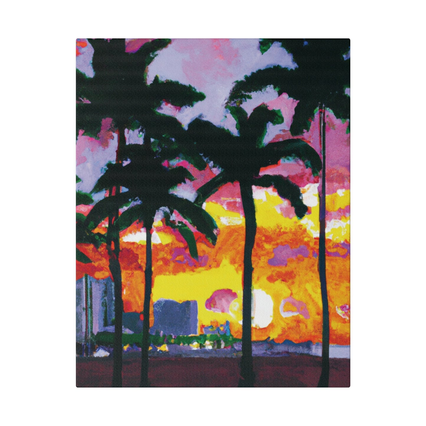 6342T - Miami Beach Sunset Painting Print | Miami | Beach | Sunset | Poster | Home Decor | Wall Art | Canvas
