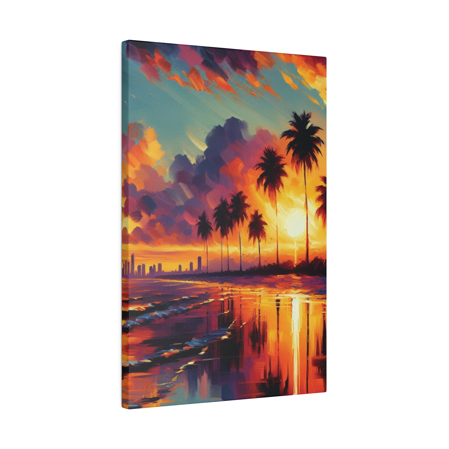 6720B - miami beach art, sunset background, ocean art work, beach art work, sunset designs, miami beach painting, miami beach print