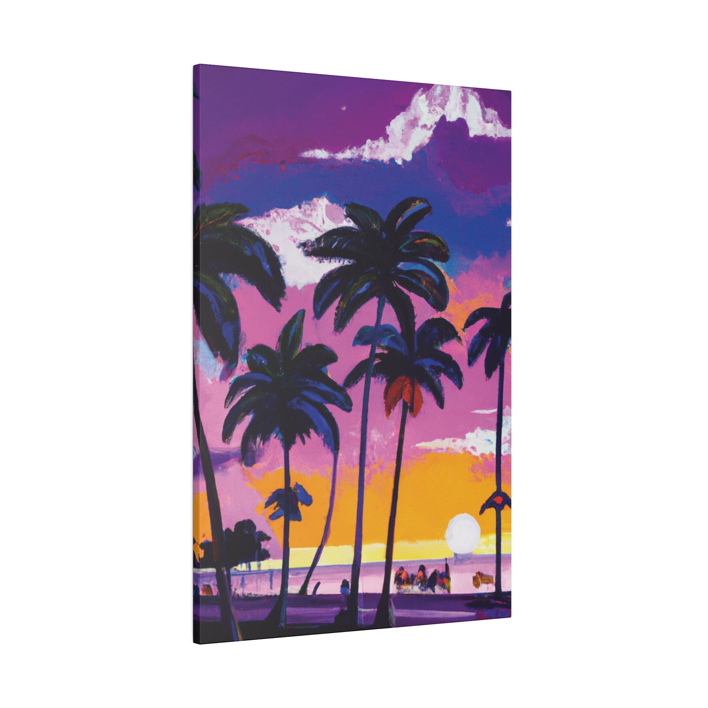 3714A - Miami Beach Sunset Painting Print | Miami | Beach | Sunset | Poster | Home Decor | Wall Art | Canvas