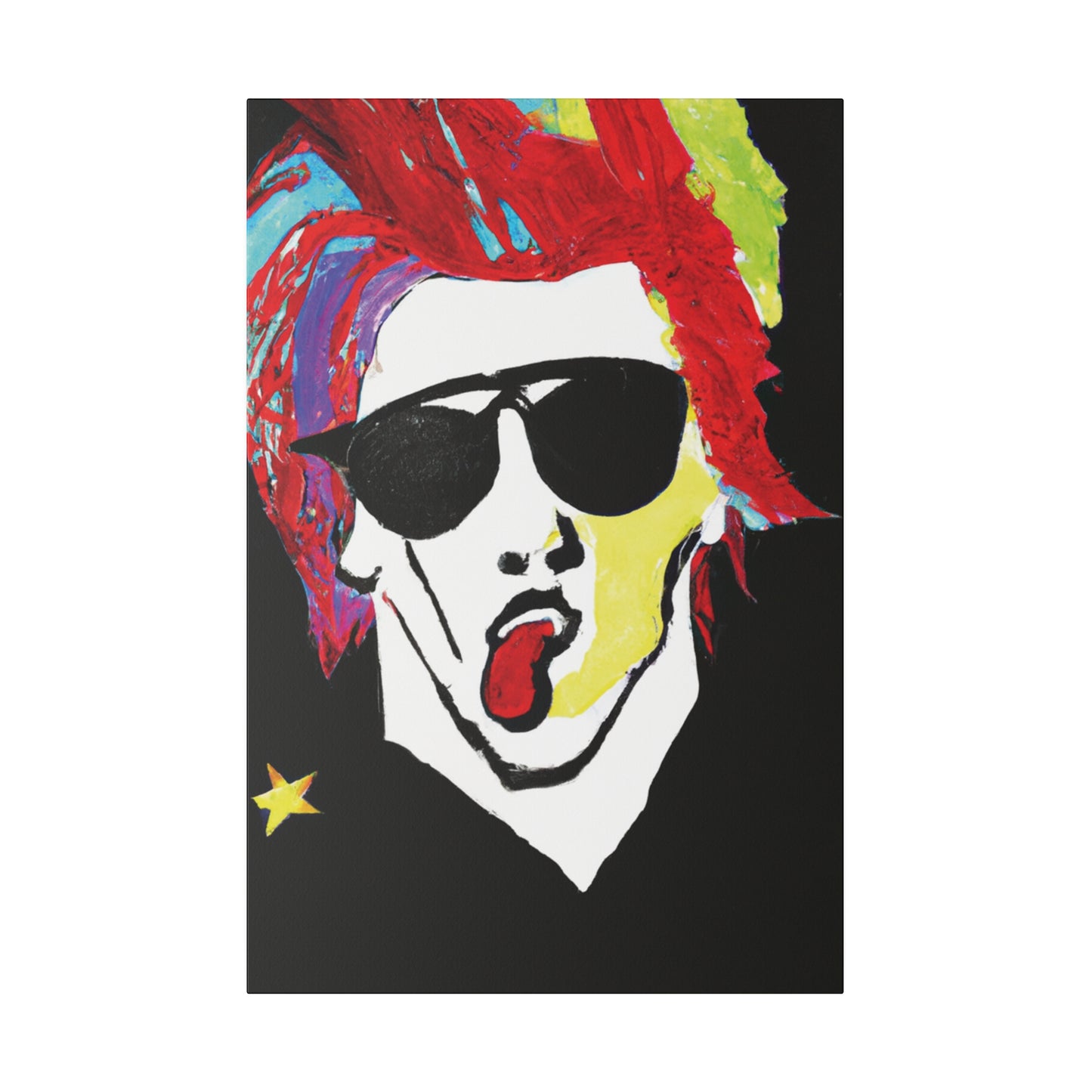 7799D - Rockstar Painting Print | Face | Abstract | Poster | Home Decor | Wall Art | Music Art | Canvas