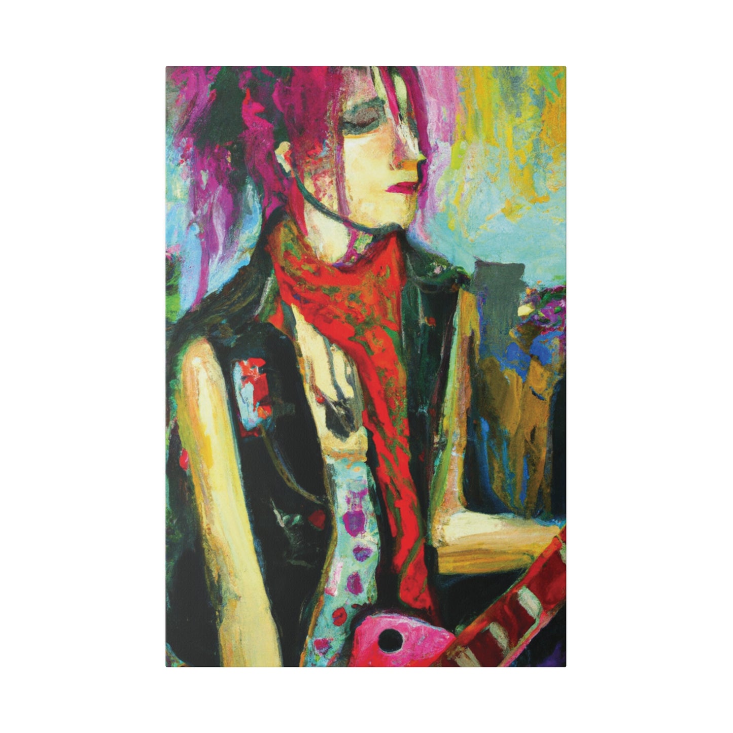 9141P - Rockstar Oil Painting Style Print | Poster | Home Decor | Wall Art | Music Art | Canvas