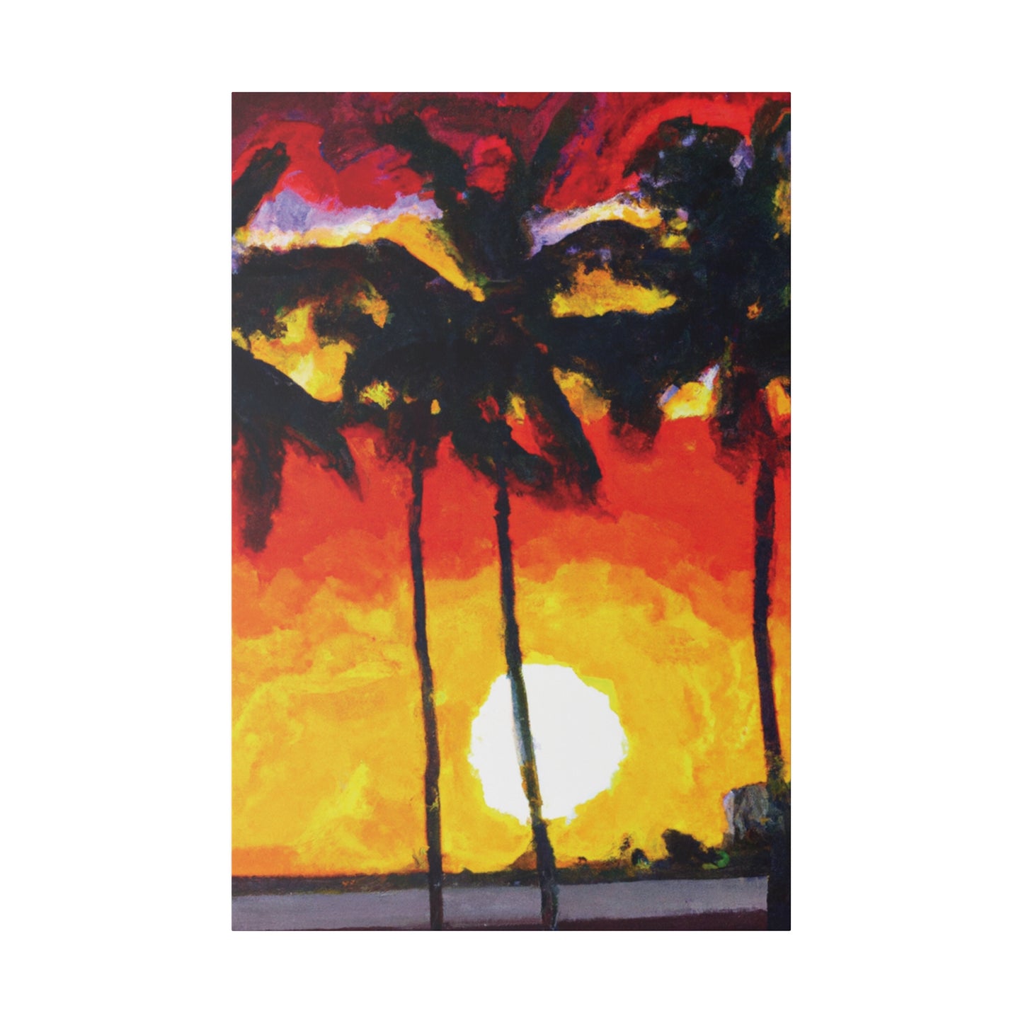 6973R - Miami Beach Sunset Painting Print | Miami | Beach | Sunset | Poster | Home Decor | Wall Art | Canvas