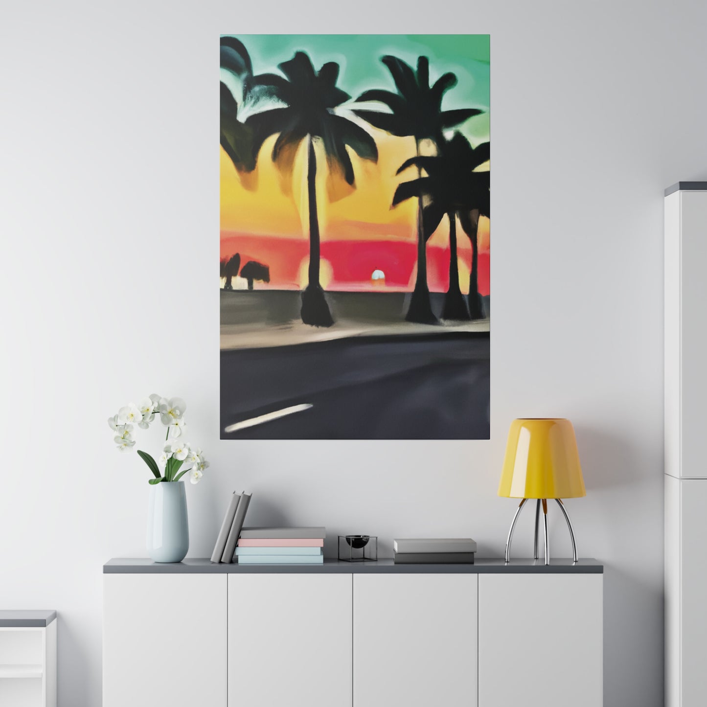 6057U - Miami Beach Sunset Painting Print | Miami | Beach | Sunset | Poster | Home Decor | Wall Art | Canvas