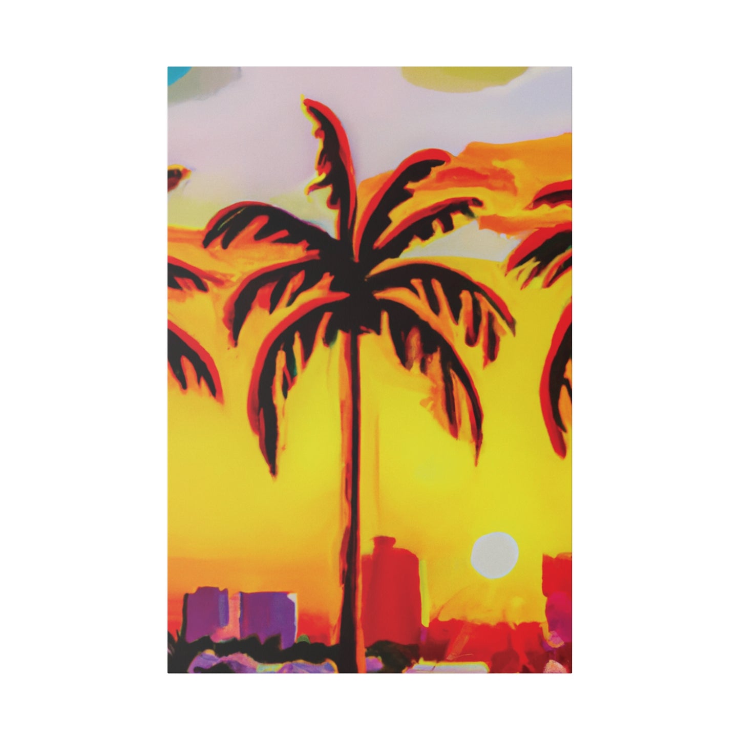 6539T - Miami Beach Sunset Painting Print | Miami | Beach | Sunset | Poster | Home Decor | Wall Art | Canvas