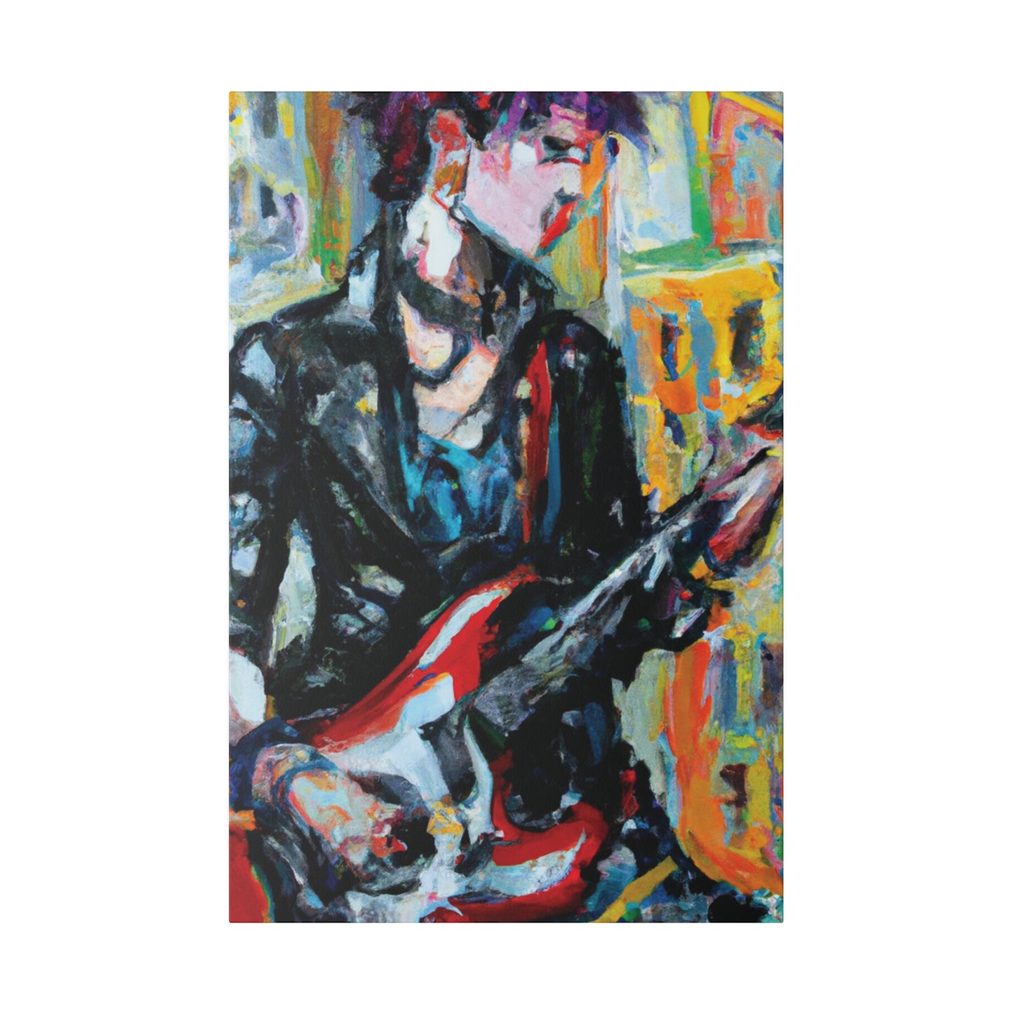 9646Q - Rockstar Oil Painting Style Print | Poster | Home Decor | Wall Art | Music Art | Canvas