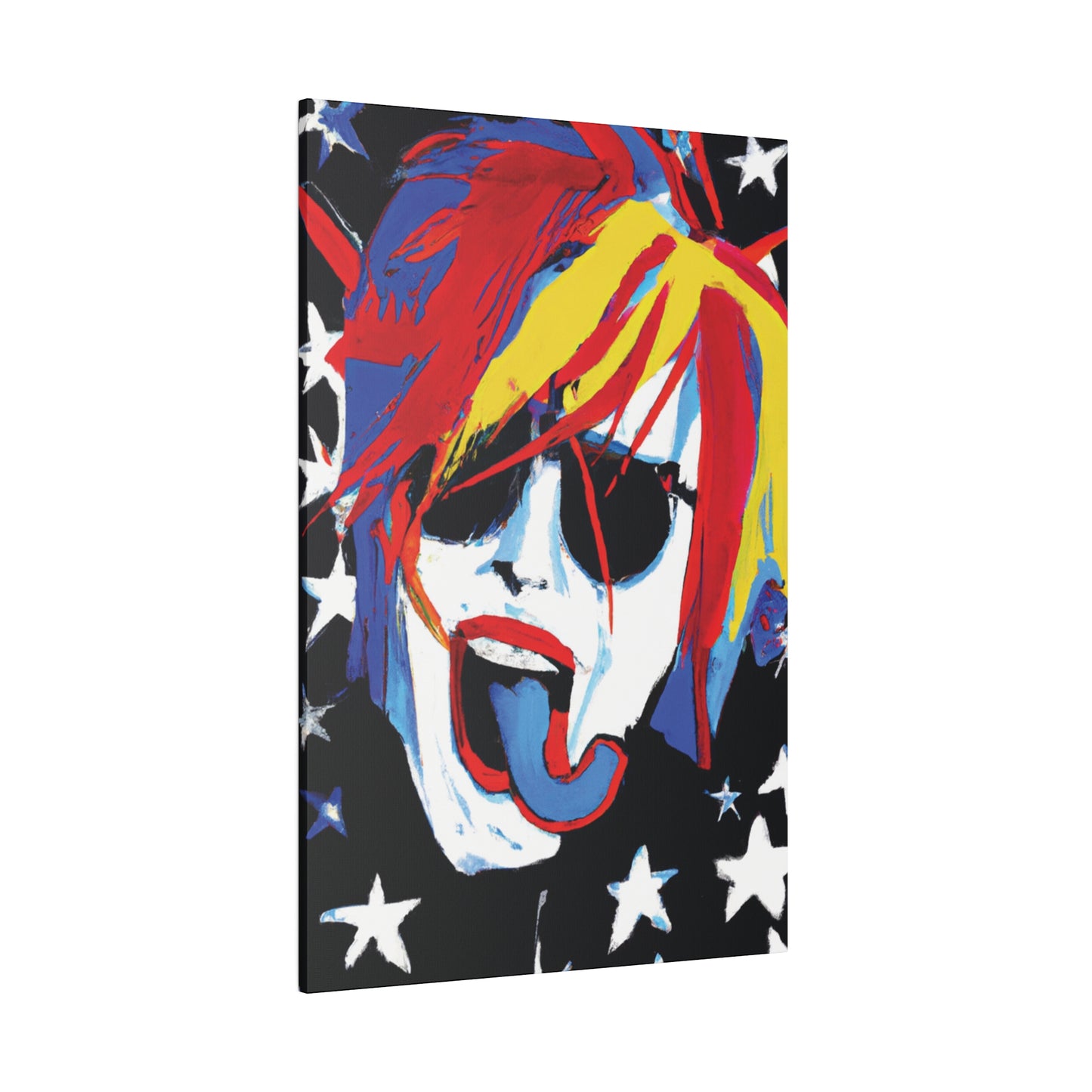 5376Y - Rockstar Painting Print | Face | Abstract | Poster | Home Decor | Wall Art | Music Art | Canvas