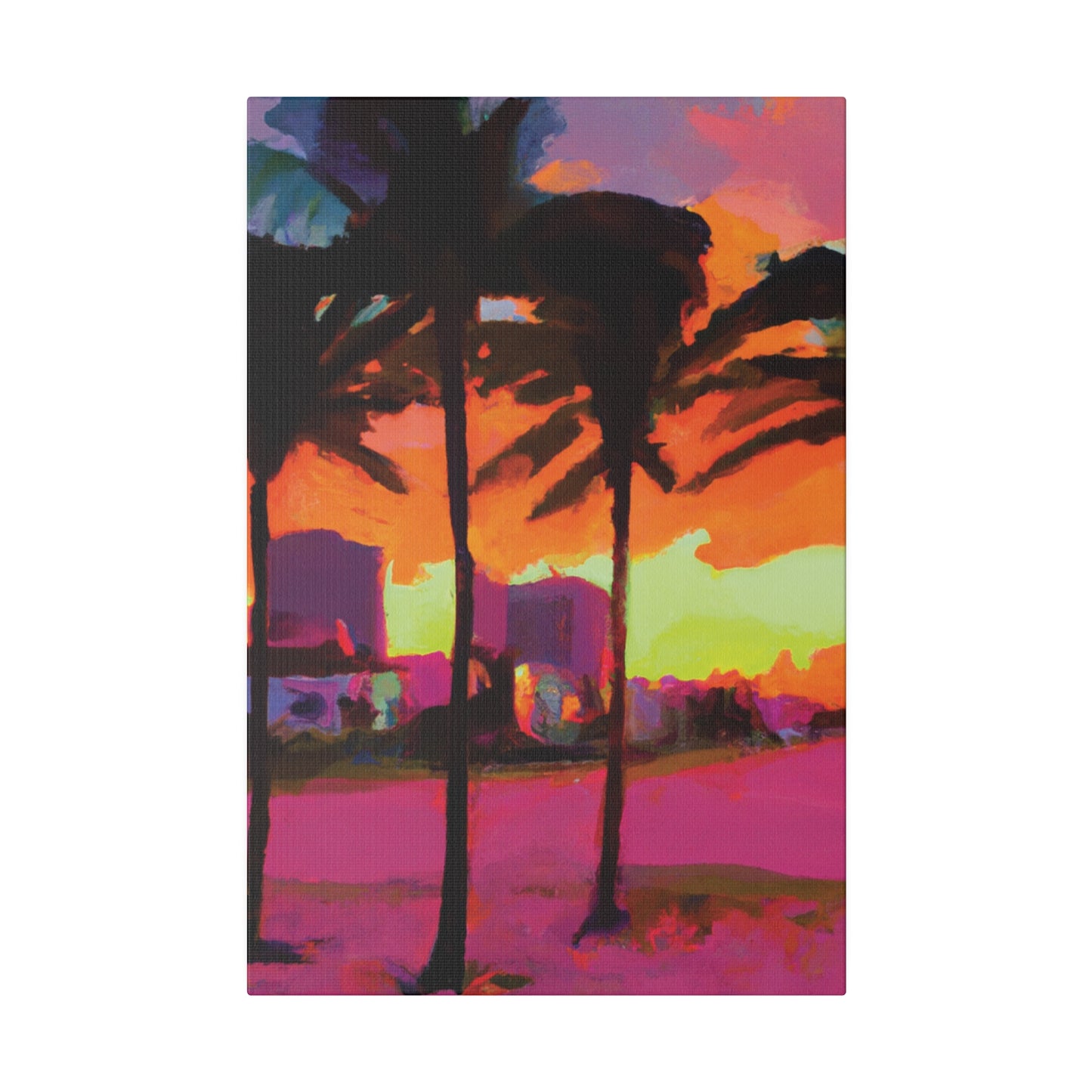 4596G - Miami Beach Sunset Painting Print | Miami | Beach | Sunset | Poster | Home Decor | Wall Art | Canvas